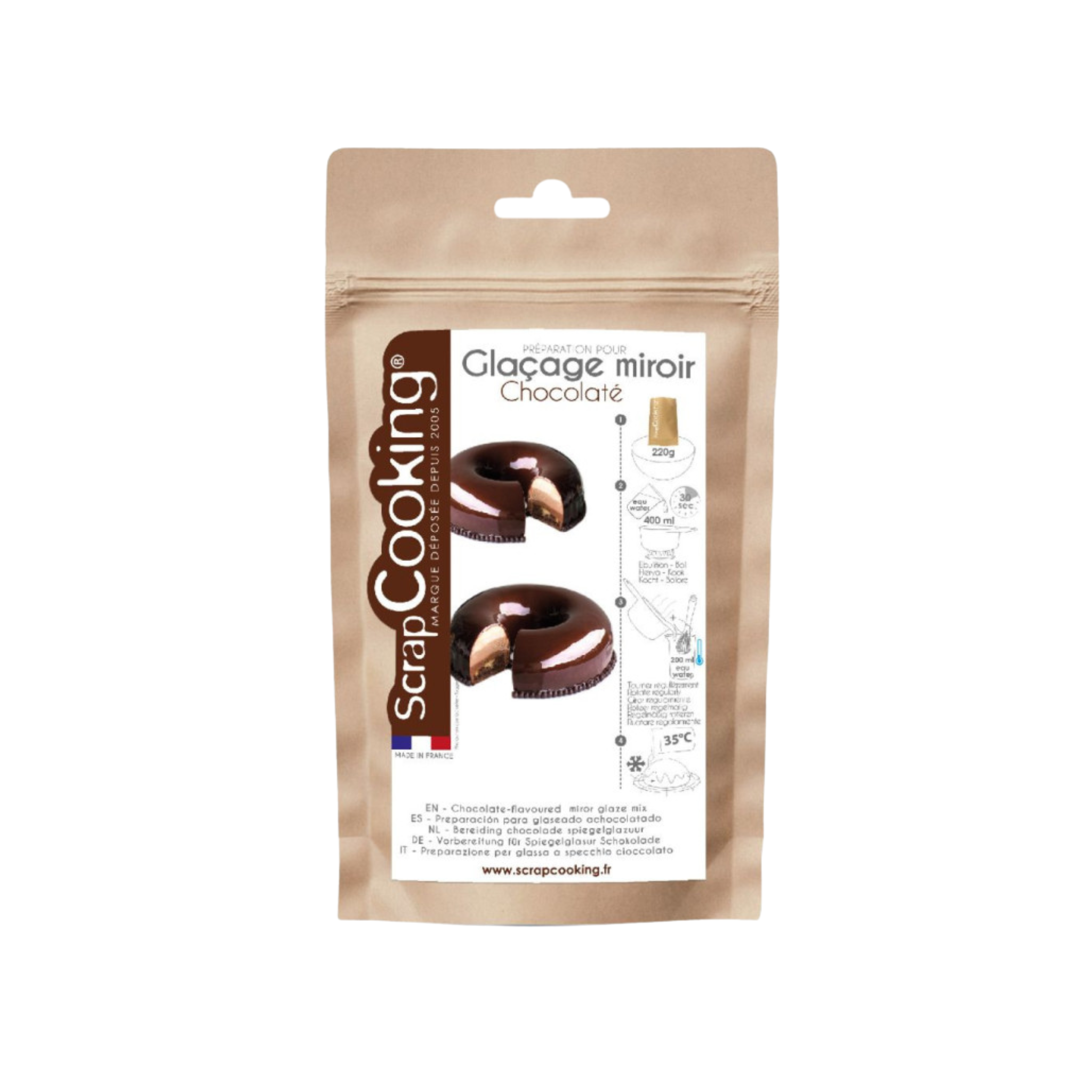 ScrapCooking - Glaçage miroir en poudre 220g - Chocolat