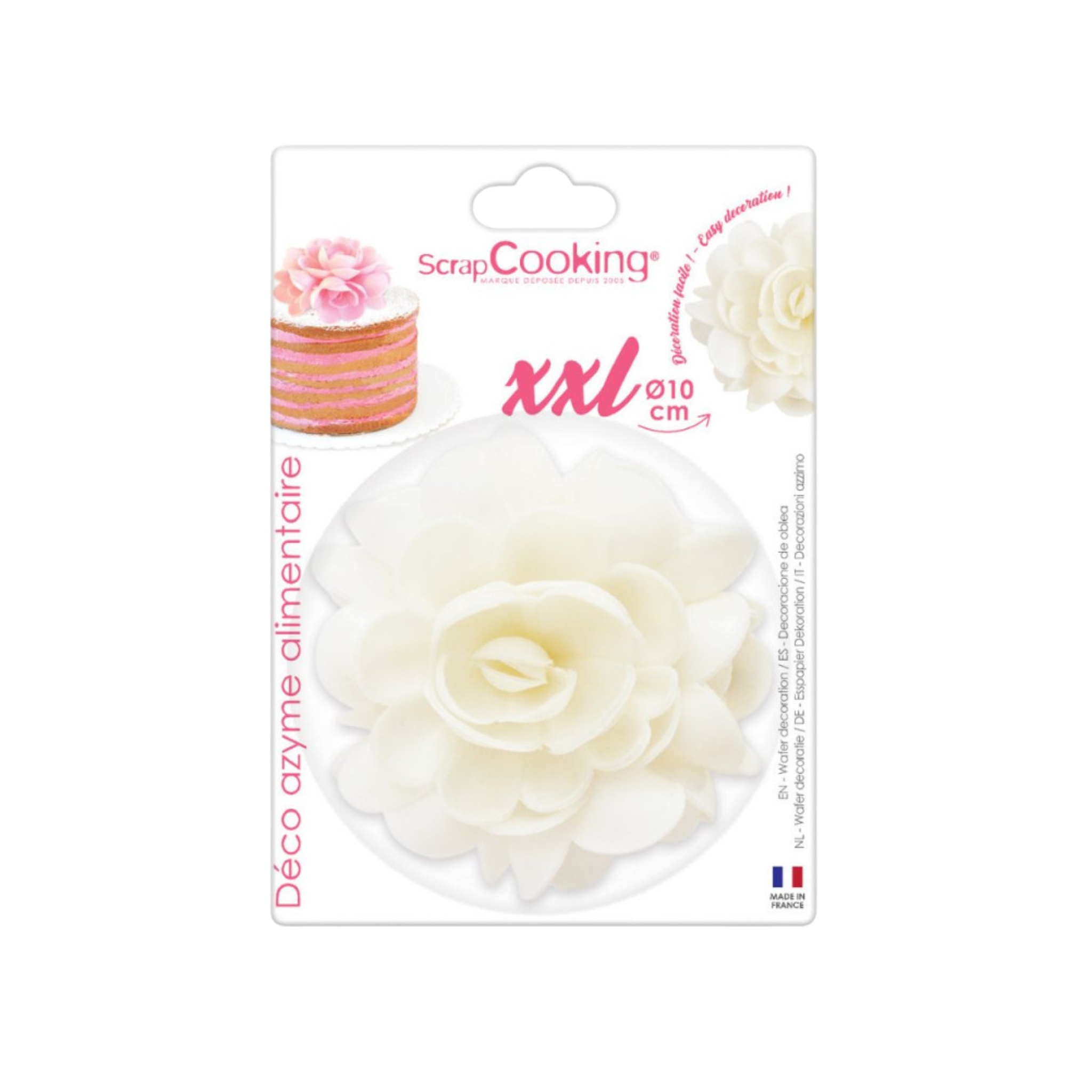 ScrapCooking - Fleur azyme XXL 10 cm - Blanc