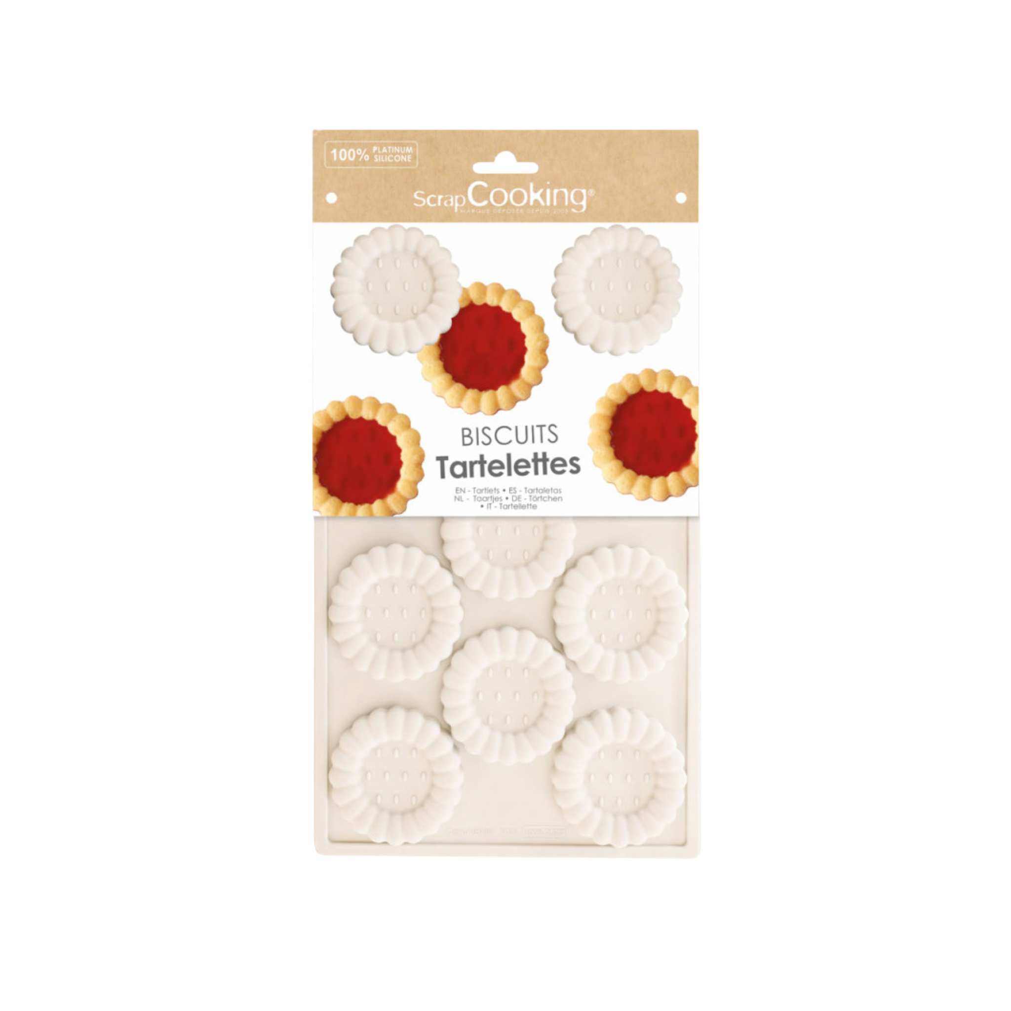 ScrapCooking - Moule silicone antiadhérent tartelettes et biscuits