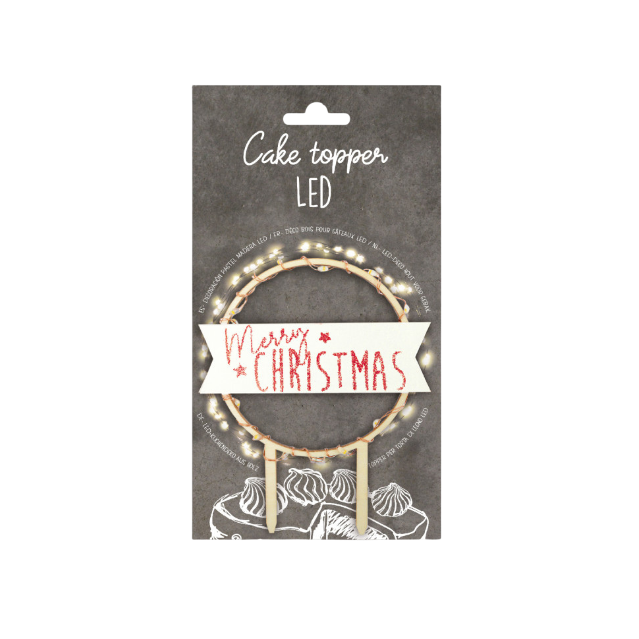 ScrapCooking - Cake topper led Merry Christmas