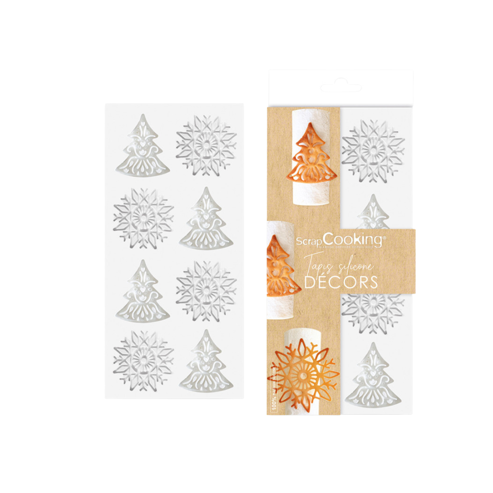 ScrapCooking - Tapis Silicone Décors Sapins et Flocons