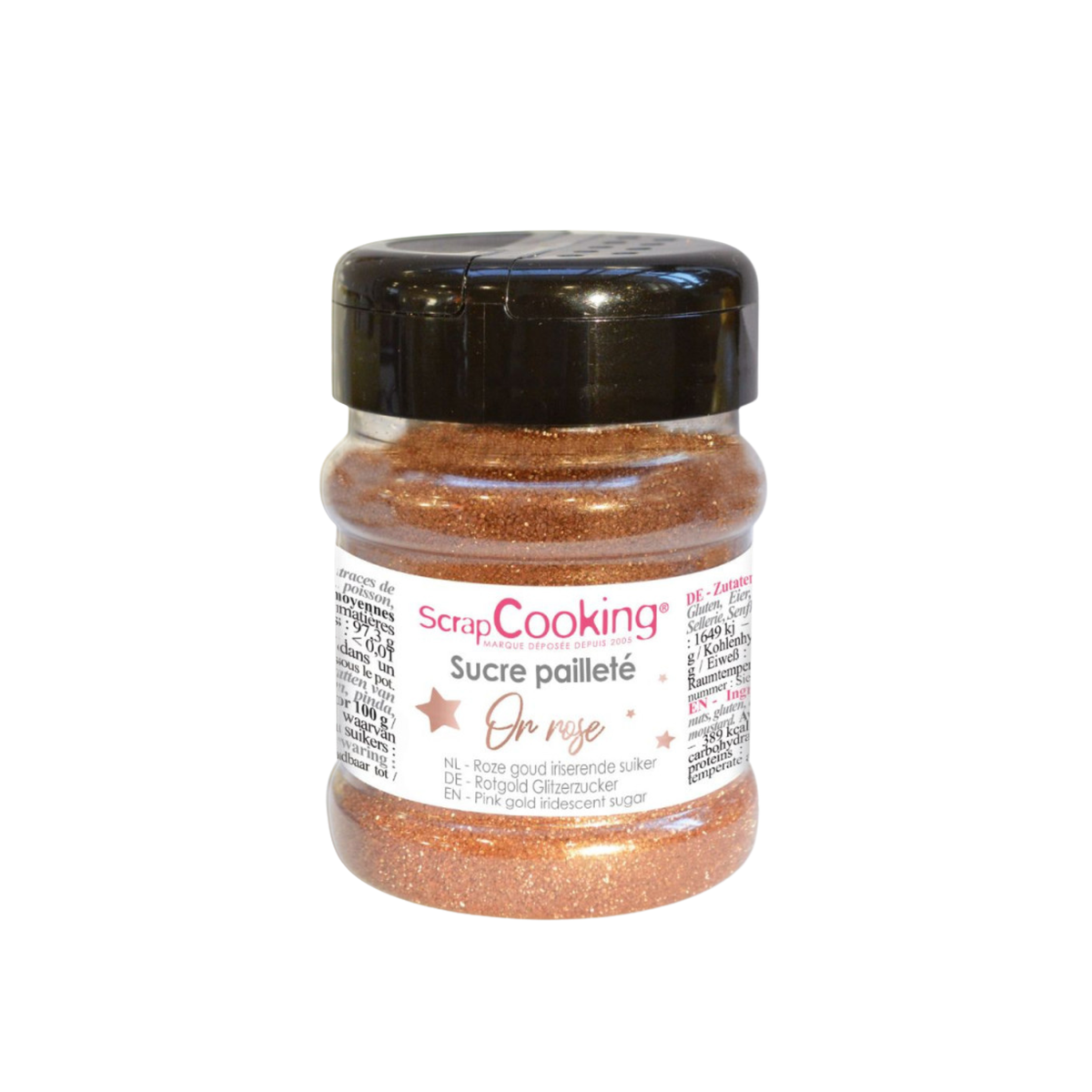 Sucre pailleté or rose ScrapCooking pour décoration de pâtisseries
