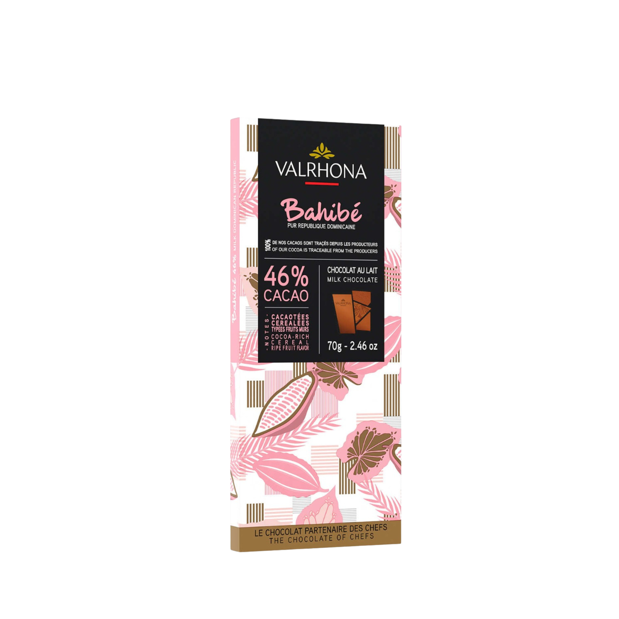Valrhona - Tablette de chocolat noir Bahibe 46% - 70g