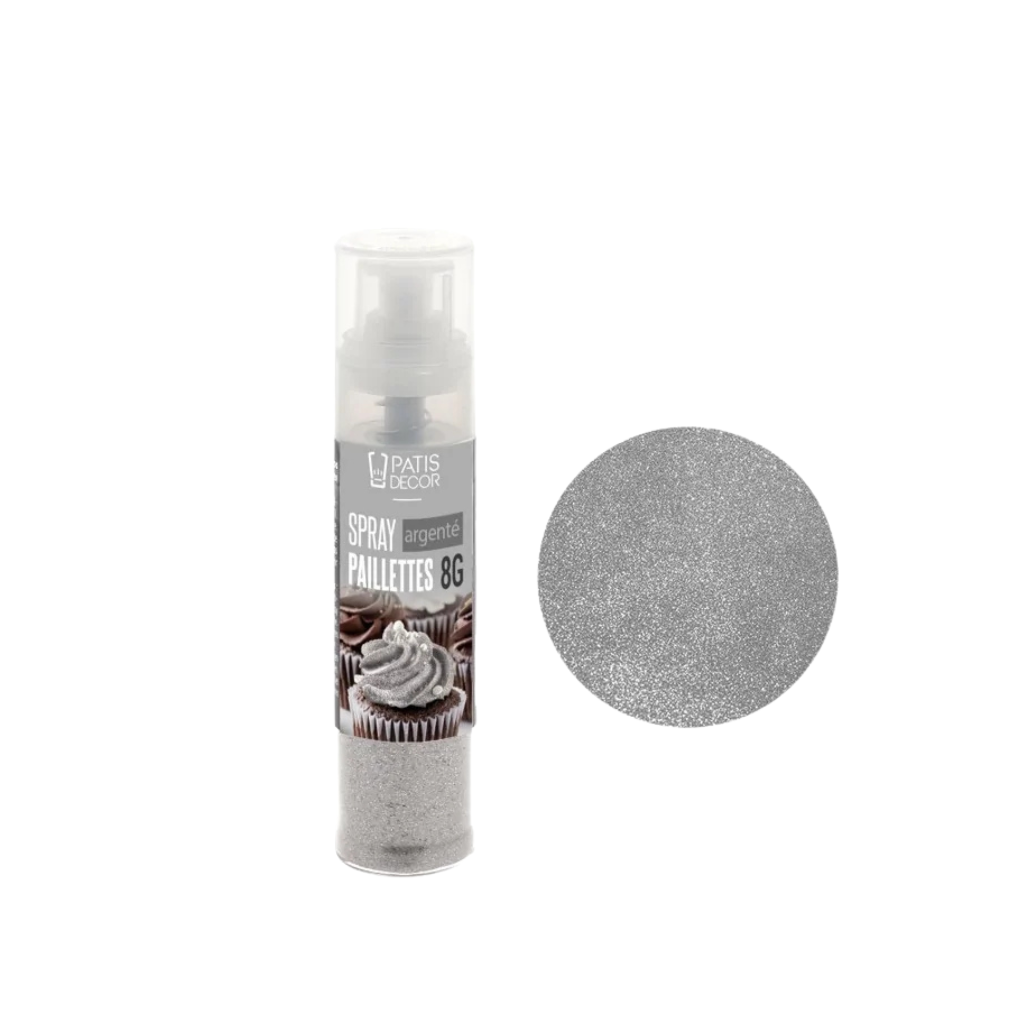 PatisDécor - Spray de paillettes argentées - 8g