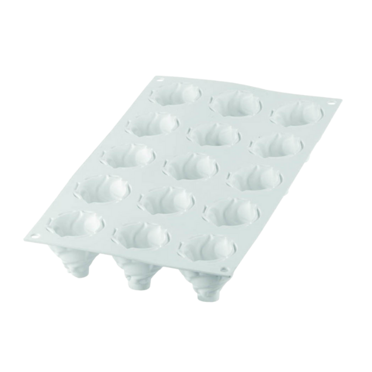 Moule en silicone 15 empreintes tourbillons vue intérieure