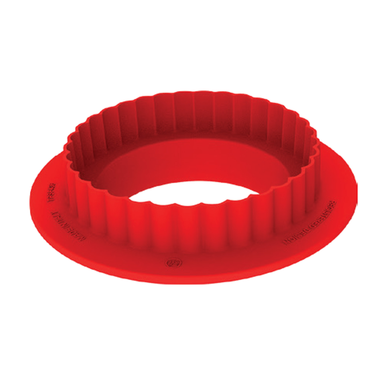 Découpoir rond cannelé rouge pour pâtisserie