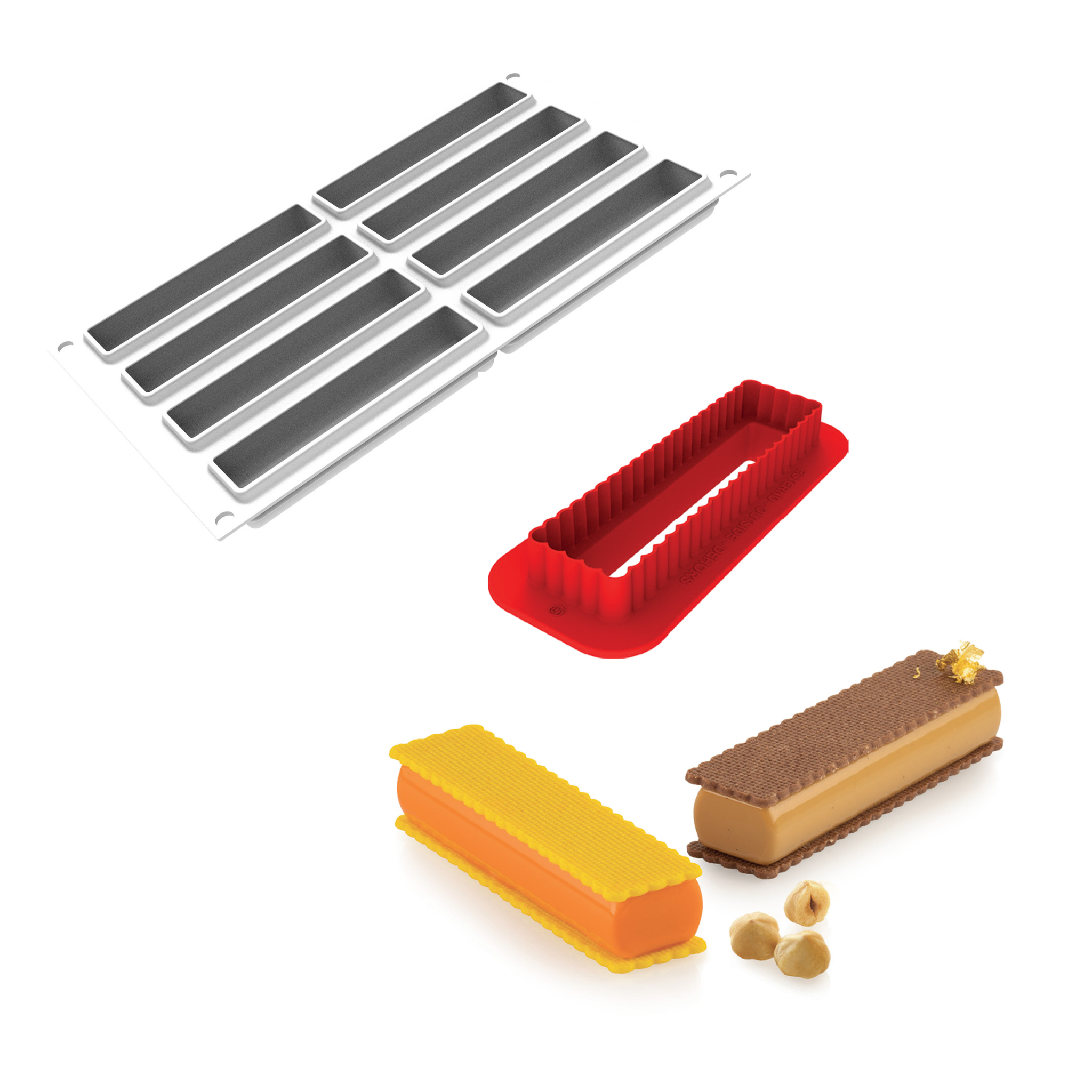 Silikomart - Moule Silicone 8 Rectangles 85ml