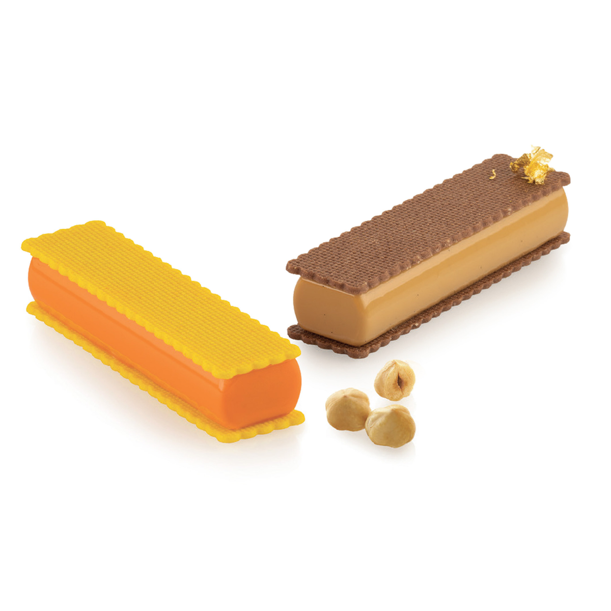 Entremets individuels rectangulaires réalisés avec moule silicone
