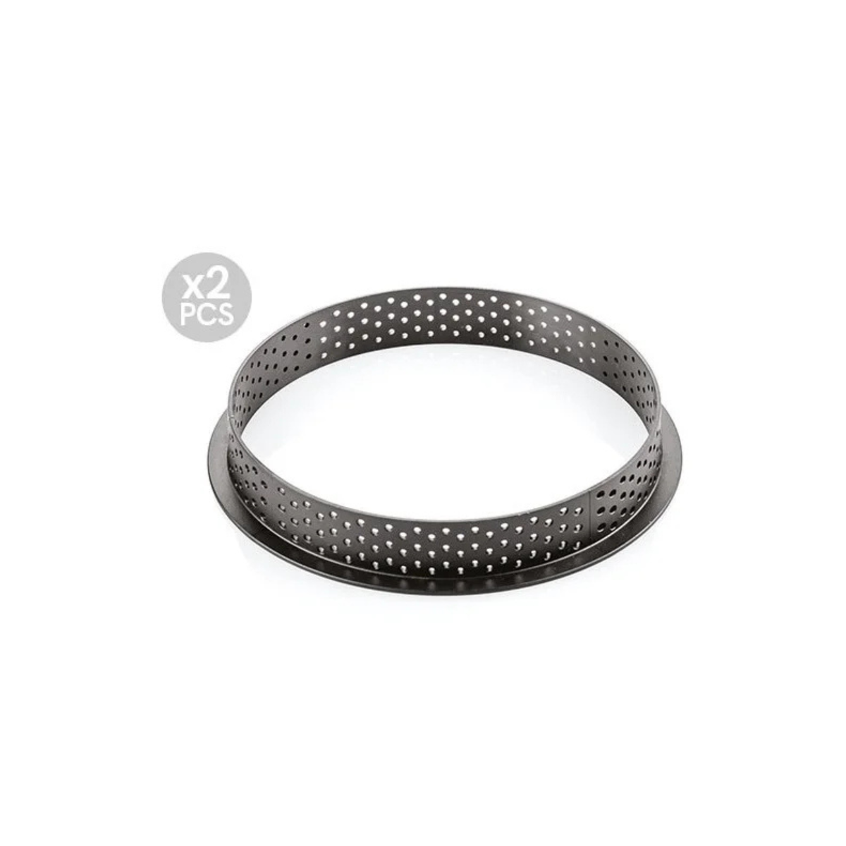 Lot de 2 cercles à tarte perforés ronds