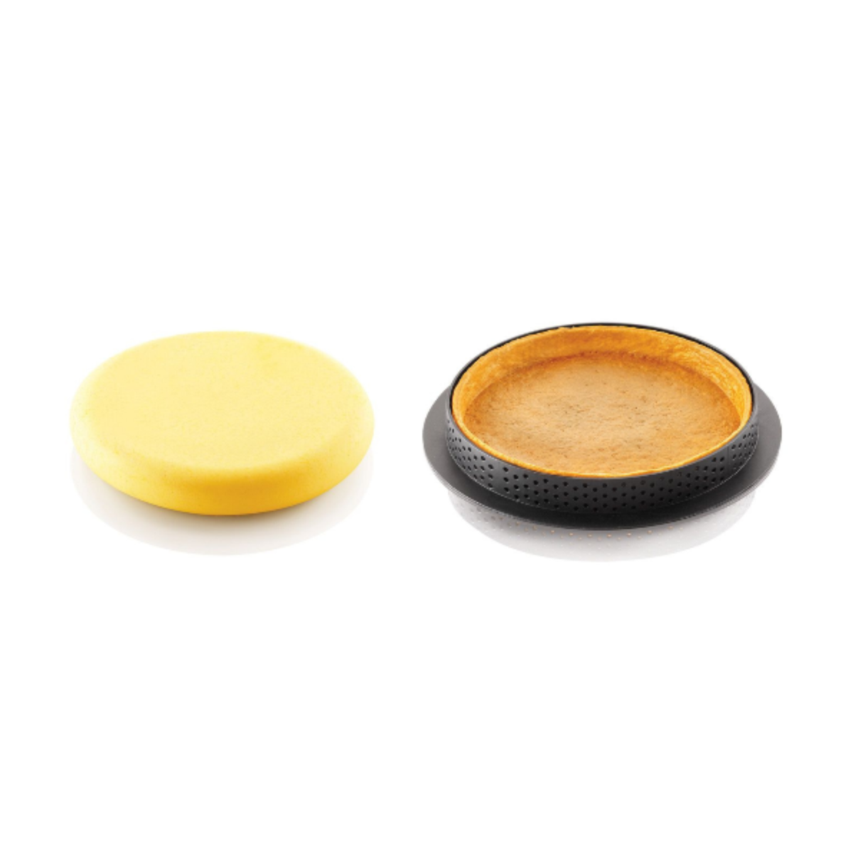 Entremets rond et fond de tarte réalisés avec le kit moule