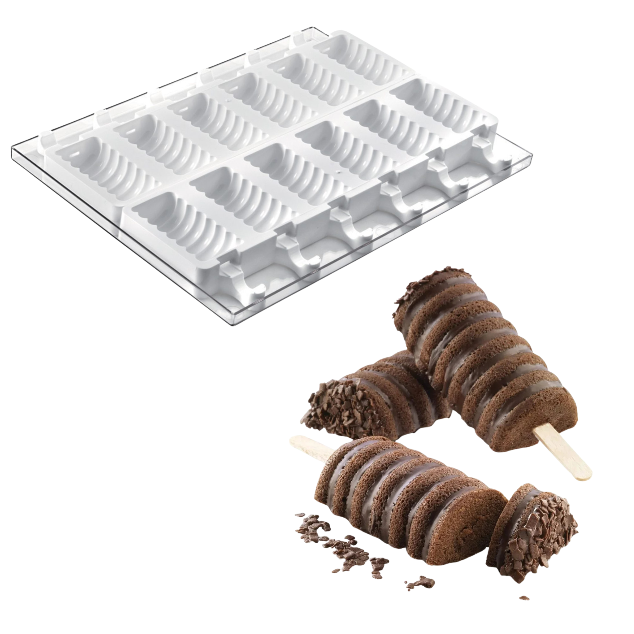 Silikomart - Moule Silicone Glaces Esquimaux Tango avec 50 bâtonnets