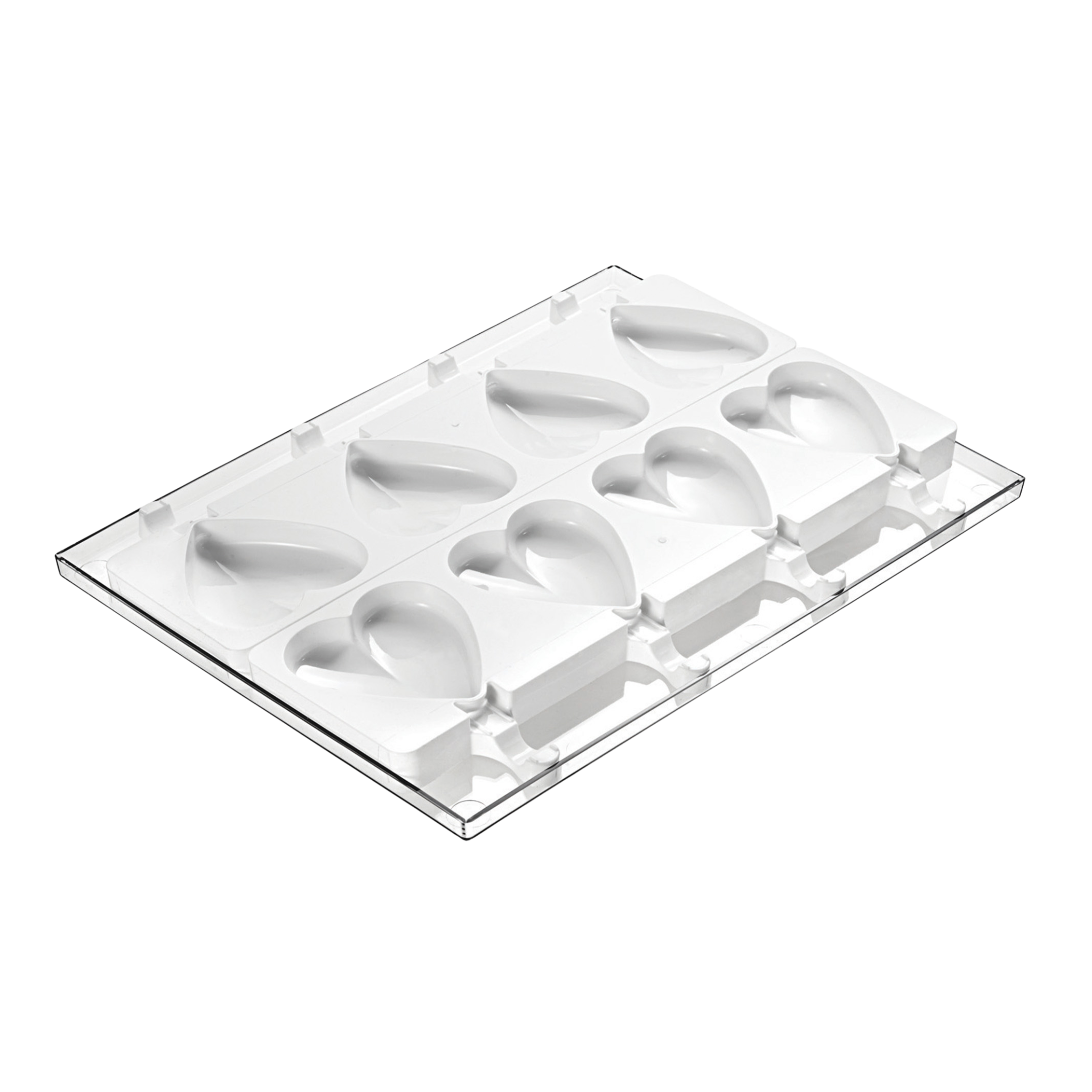 Silikomart - Moule Silicone Glaces 8 Esquimaux Coeur avec 50 Bâtonnets
