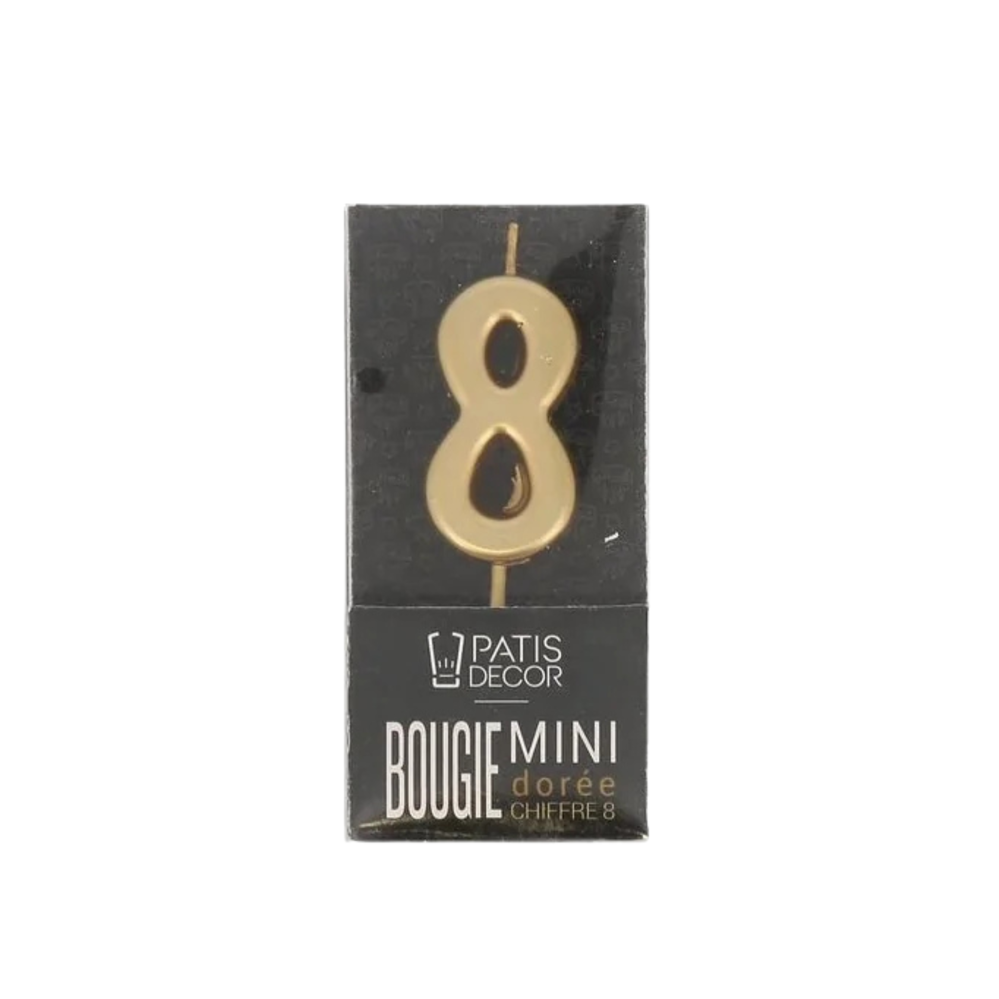 Patisdécor - Bougie Anniversaire Dorée Chiffre 0 à 9