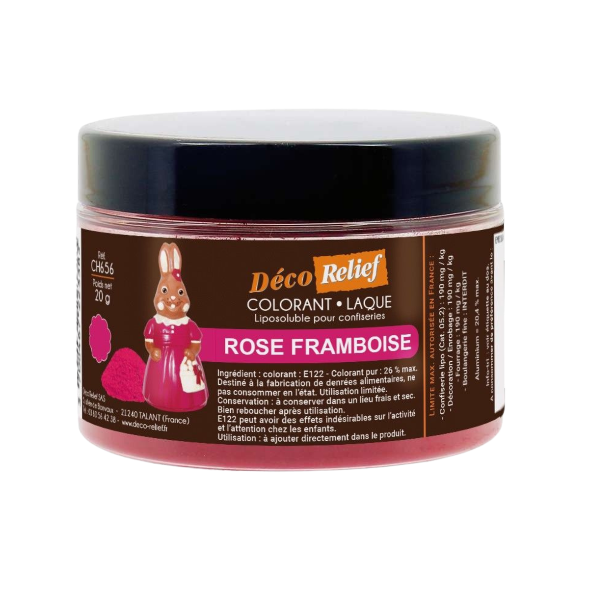 Colorant alimentaire laque liposoluble rose Déco Relief 20 g