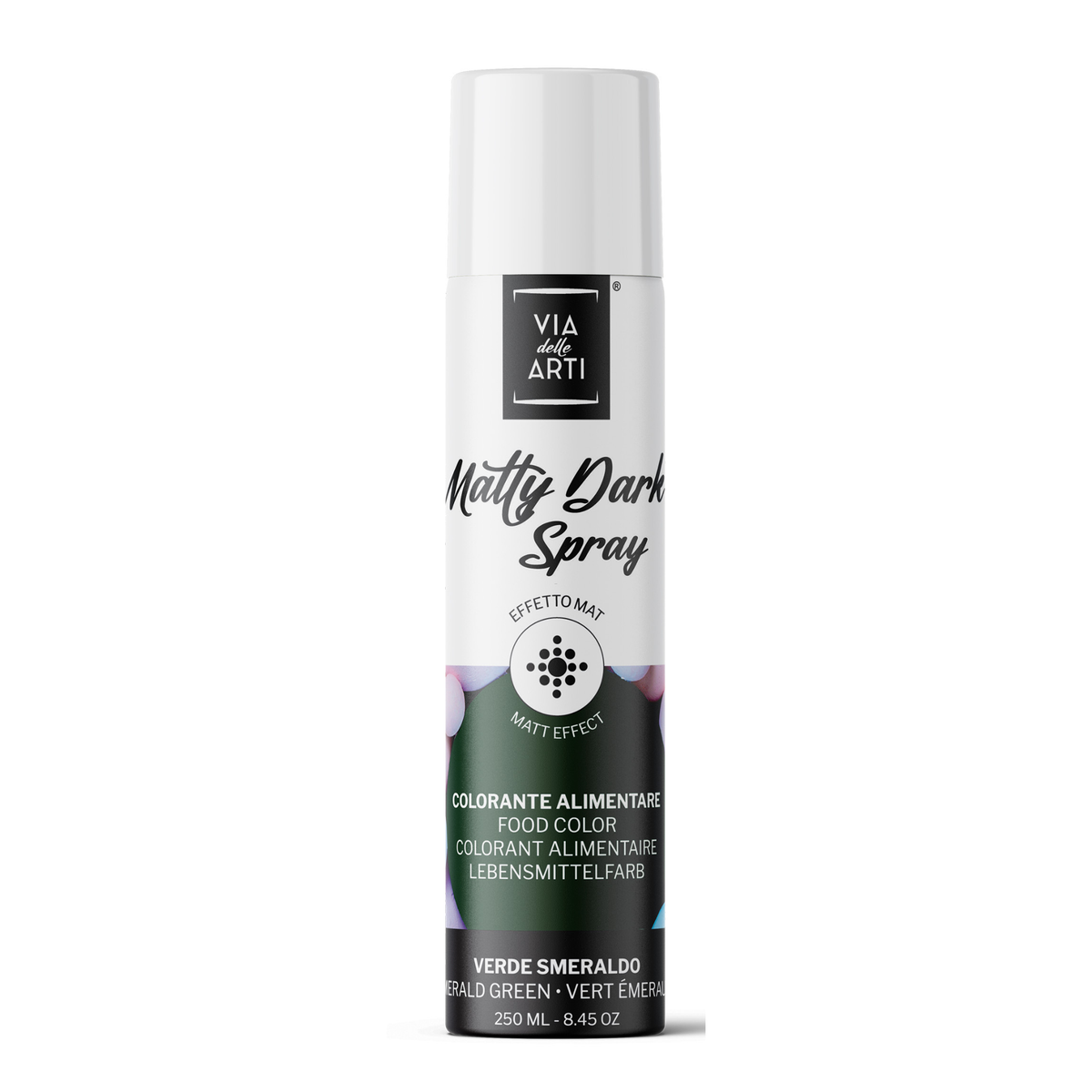 Spray alimentaire effet mat vert émeraude Via delle Arti 250 ml
