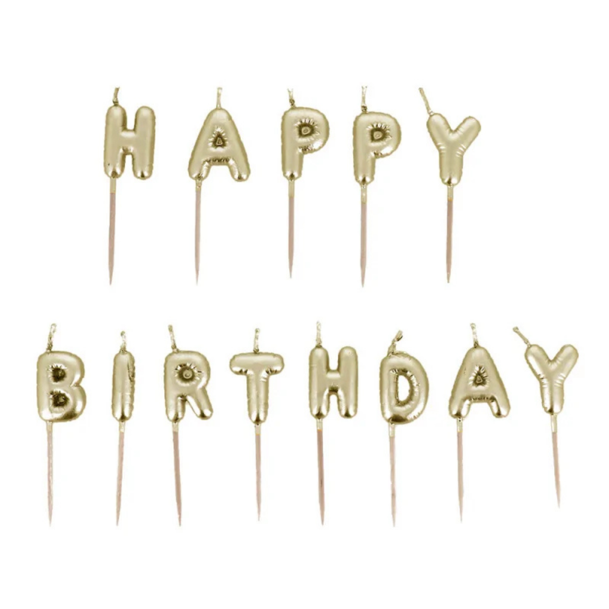 Patisdecor - Bougies à Piquer Happy Birthday Dorées ou Argentées
