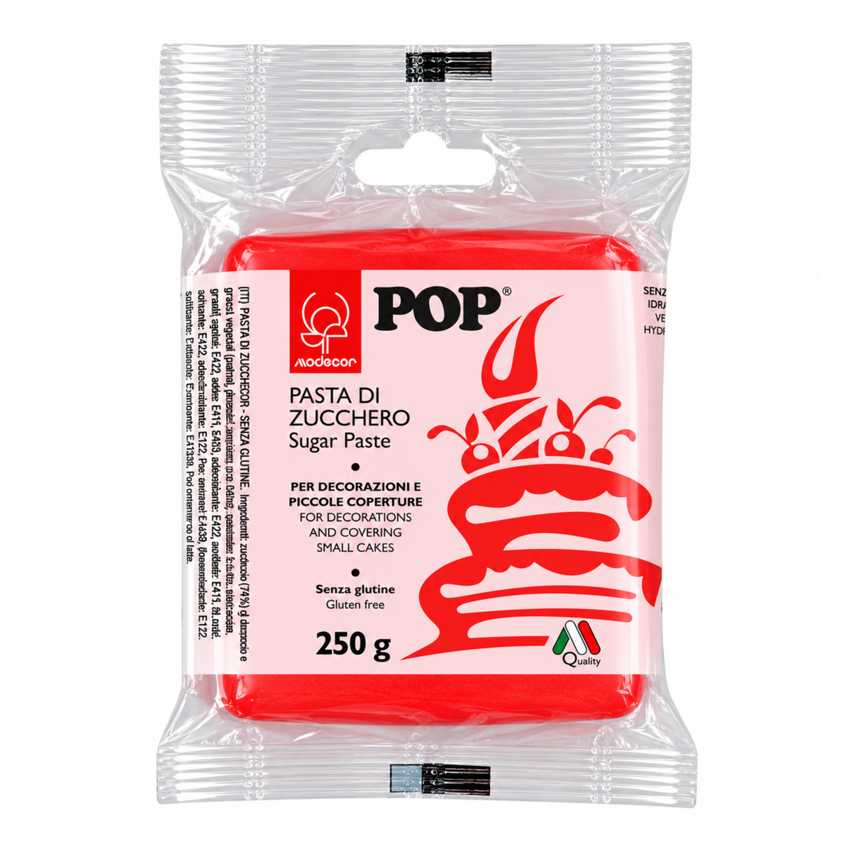 sachet de pâte à sucre rouge