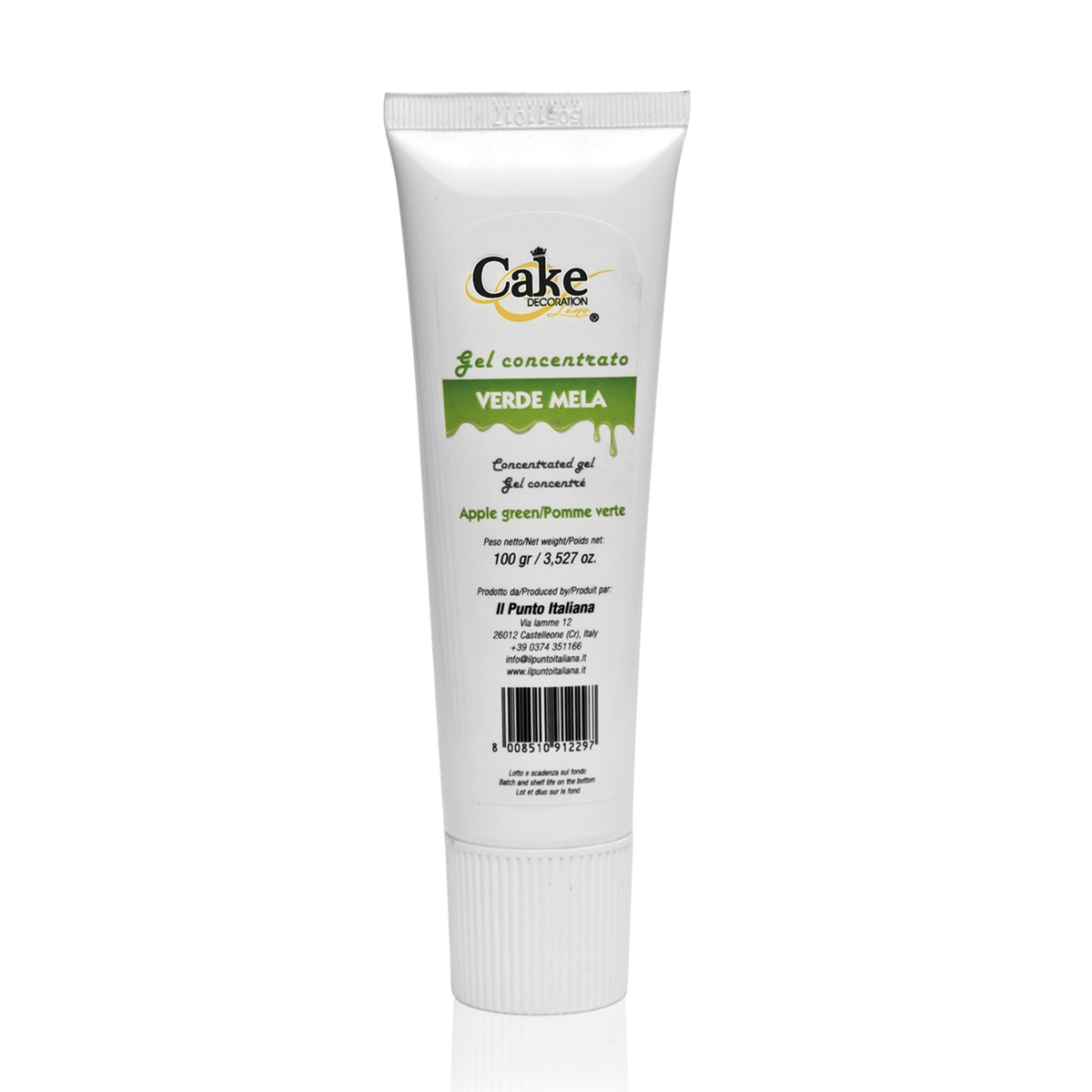 tube de colorant en gel vert pomme