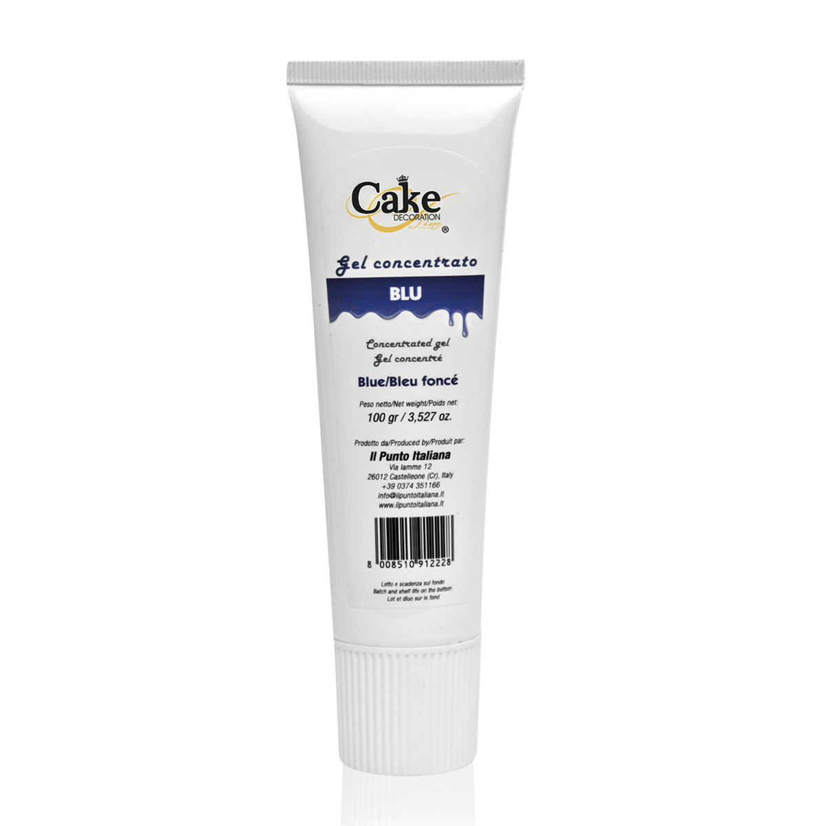 tube de colorant en gel bleu 
