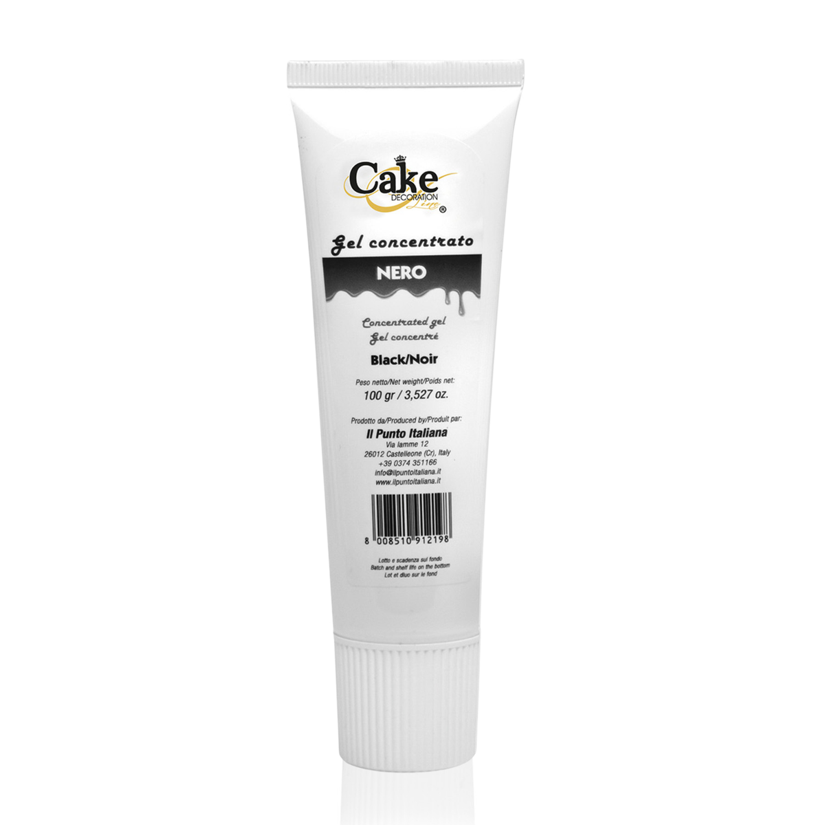 tube de colorant en gel noir

