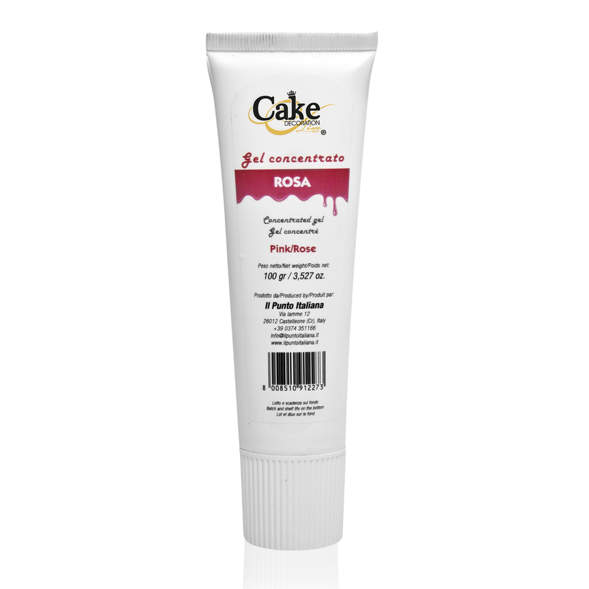 tube de colorant en gel rose