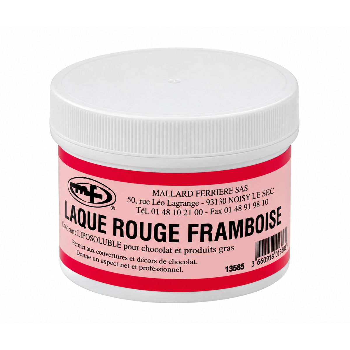 pot de colorant laque liposoluble spécial chocolat roue framboise