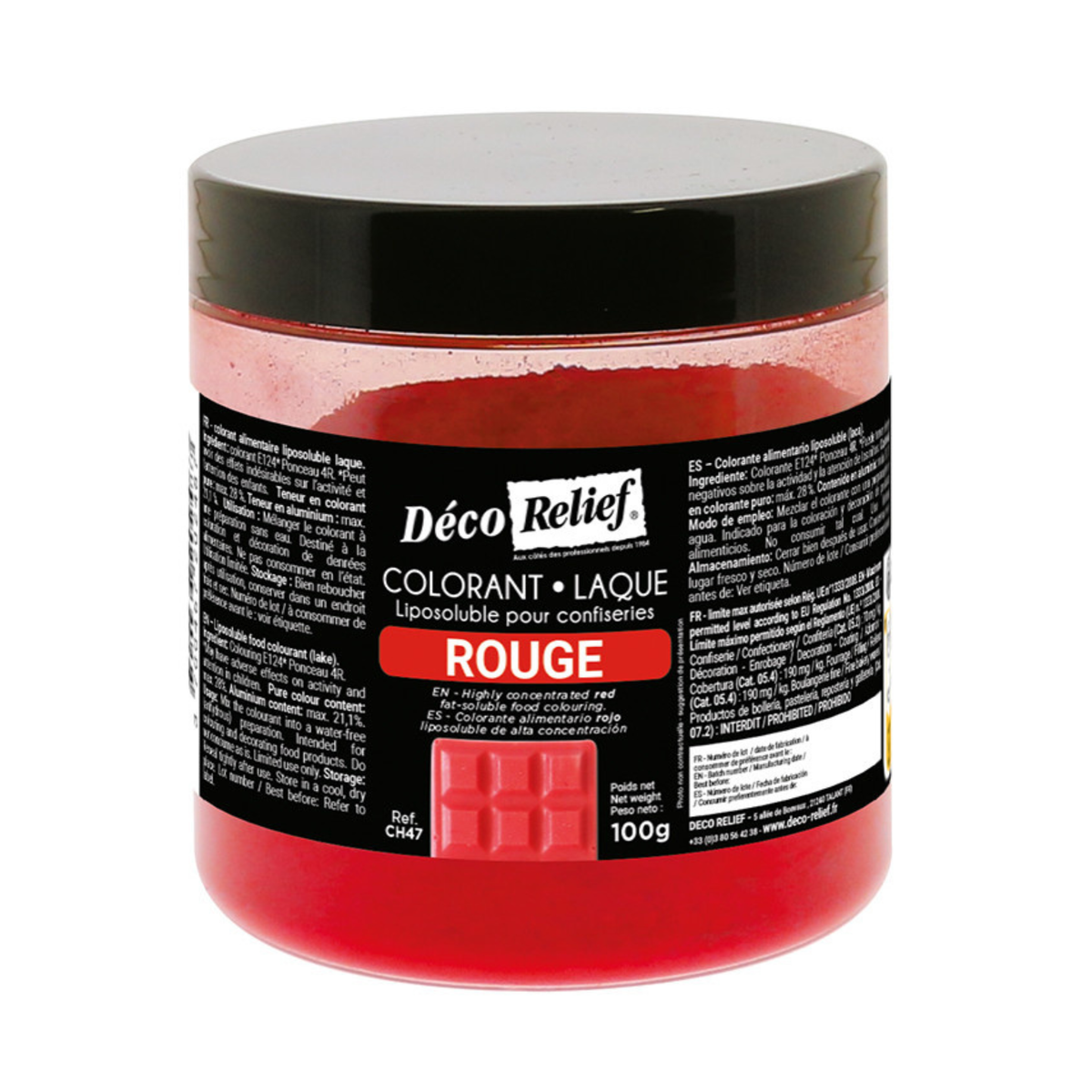 pot de colorant alimentaire Liposoluble Laque en poudre rouge