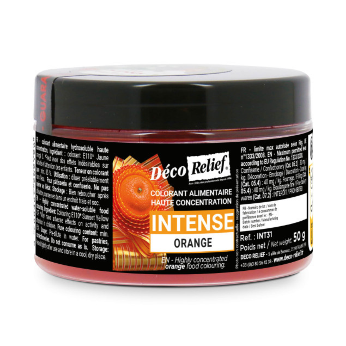 Déco Relief - Colorant alimentaire Hydrosoluble Intense en poudre 50 g