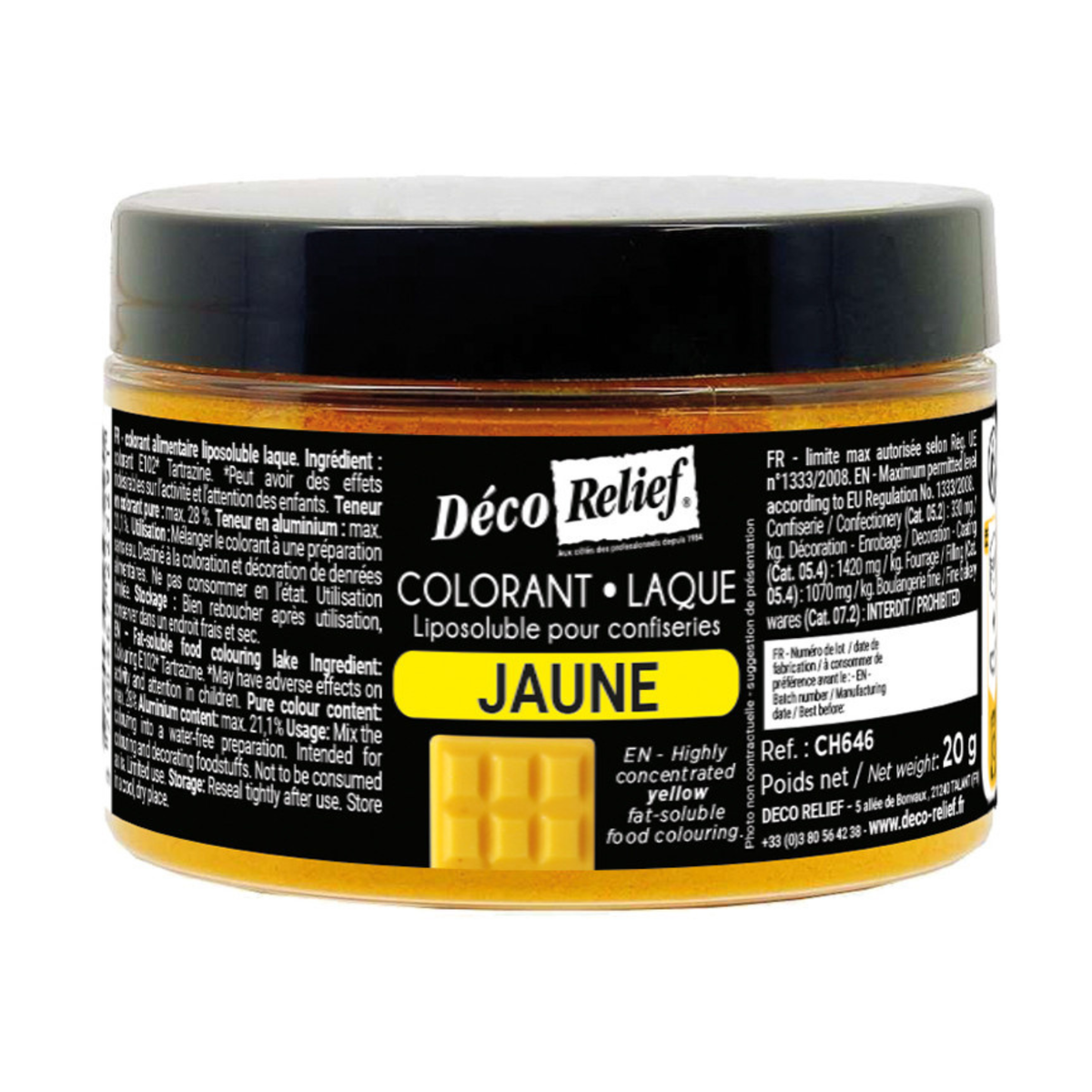 Déco Relief - Colorant alimentaire Liposoluble Laque en poudre 20g