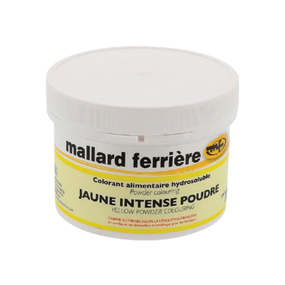 pot de Colorant alimentaire hydrosoluble rouge intense en poudre jaune