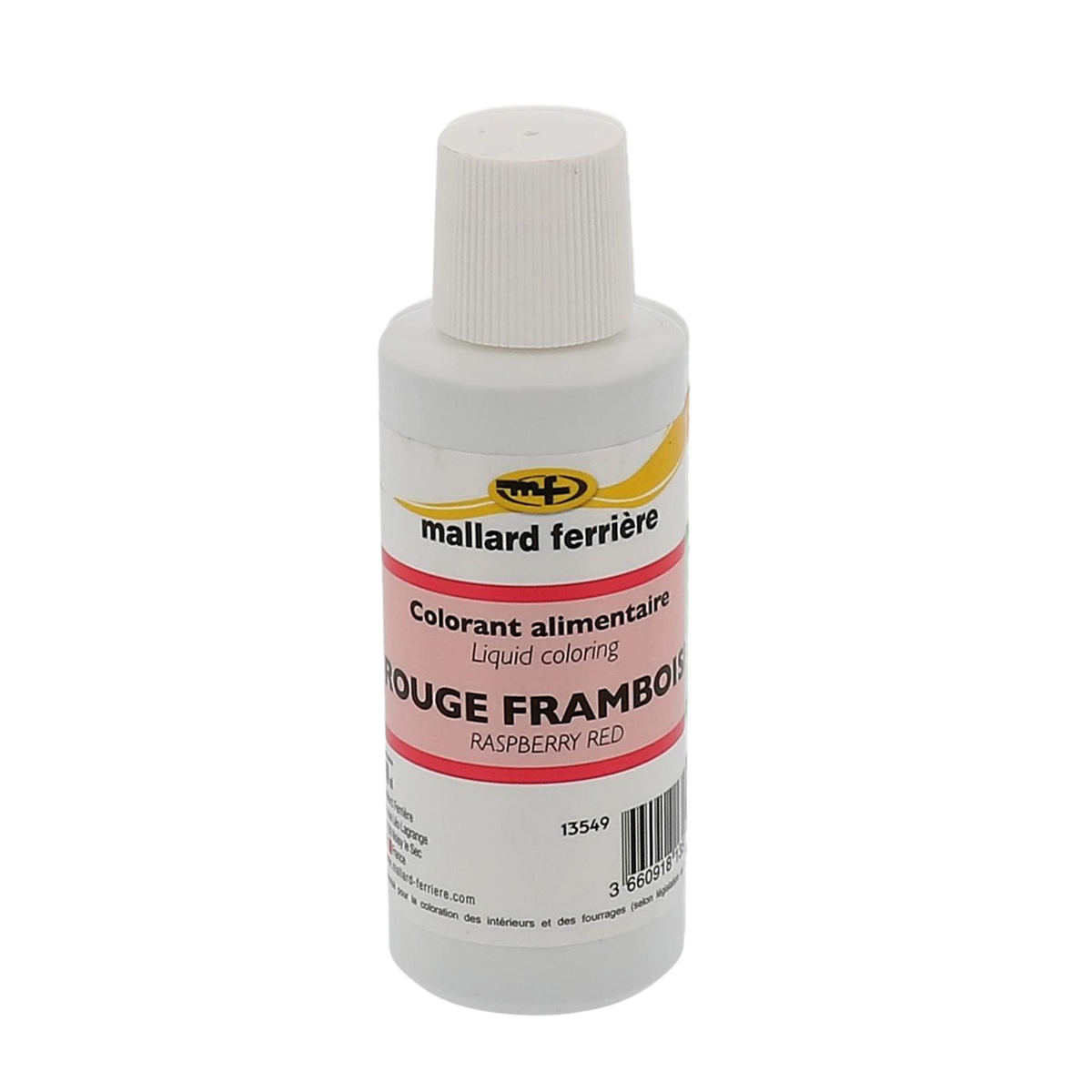 Colorant alimentaire liquide rouge framboise 100ml Mallard Ferrière