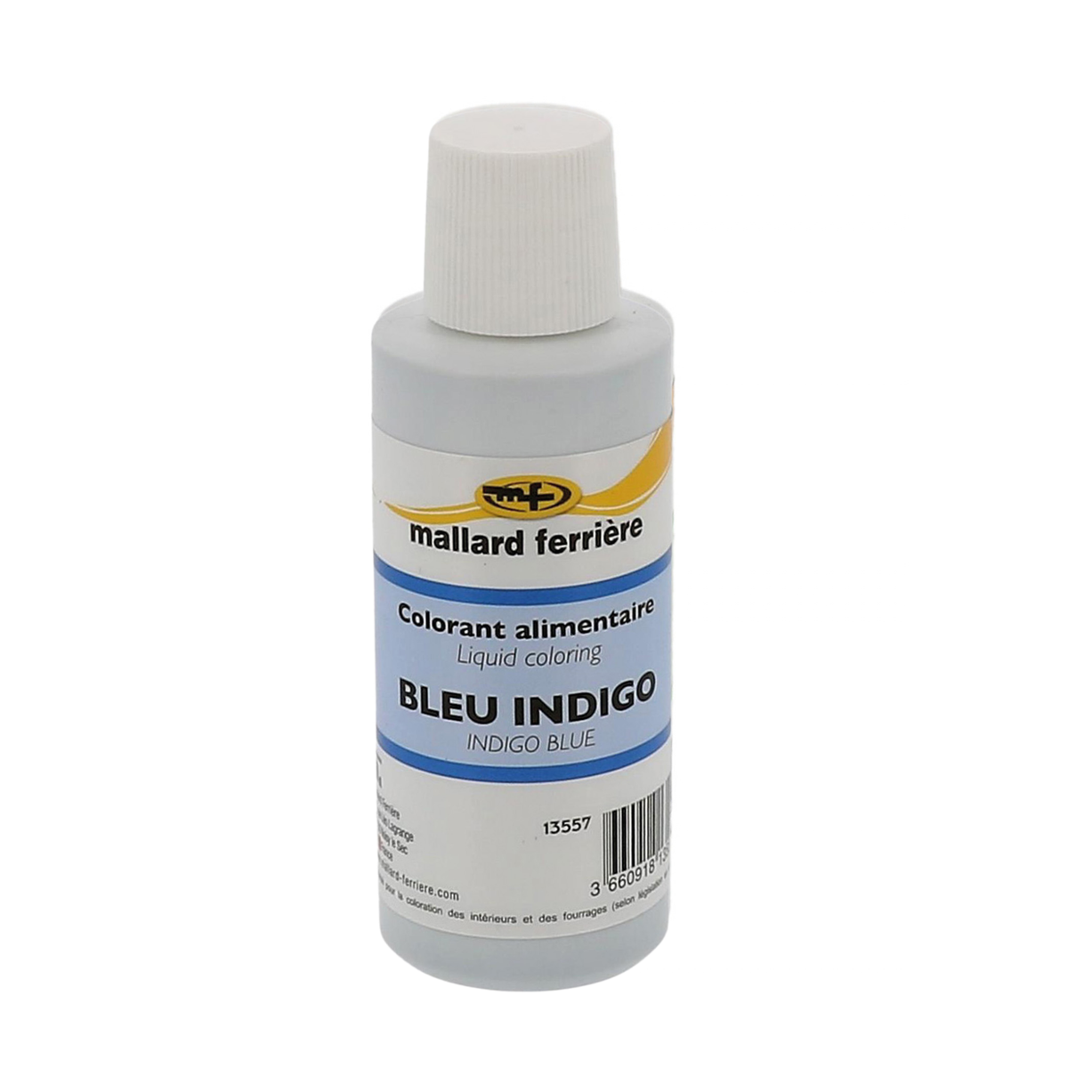 Colorant alimentaire liquide bleu indigo 100ml Mallard Ferrière