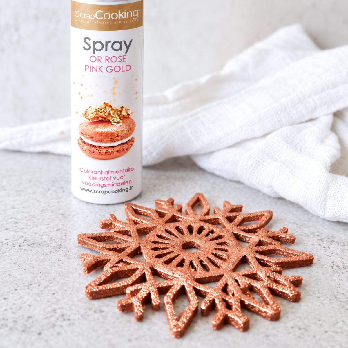 Spray colorant alimentaire Or Rose 75 ml ScrapCooking 