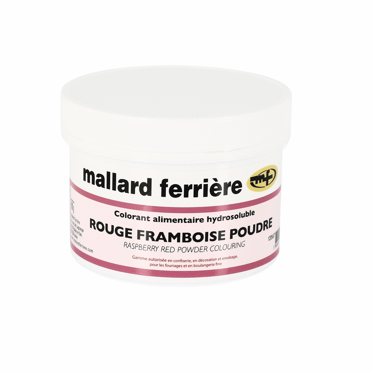Colorant alimentaire hydrosoluble rouge framboise couleur intense 100g Mallard Ferrière 