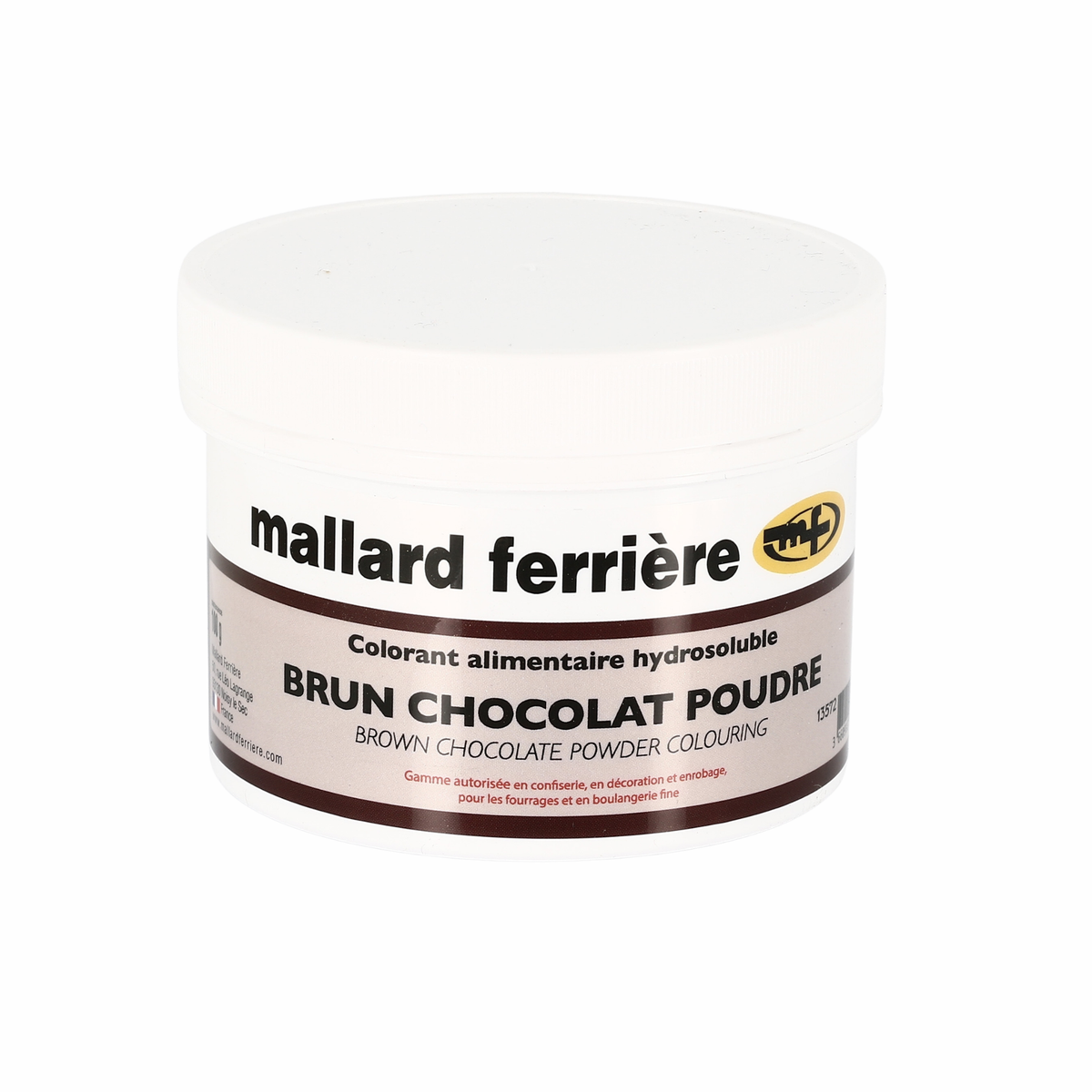 Colorant alimentaire hydrosoluble brun chocolat couleur intense 100g Mallard Ferrière 