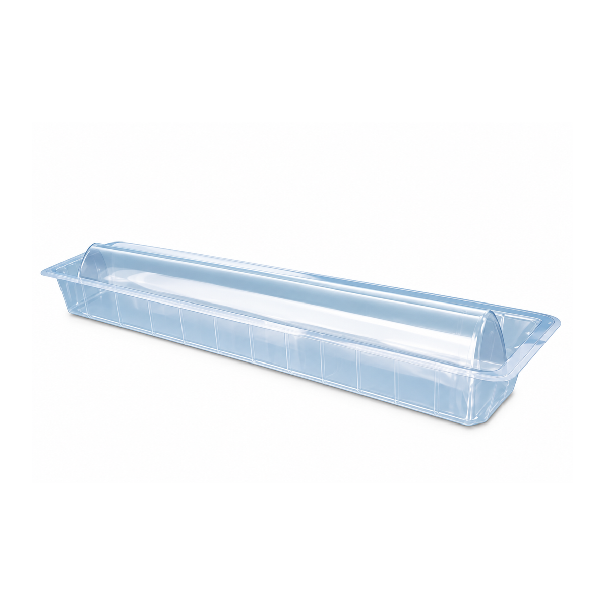 Moule à bûche transparent en plastique rigide avec empreinte demi-cylindrique