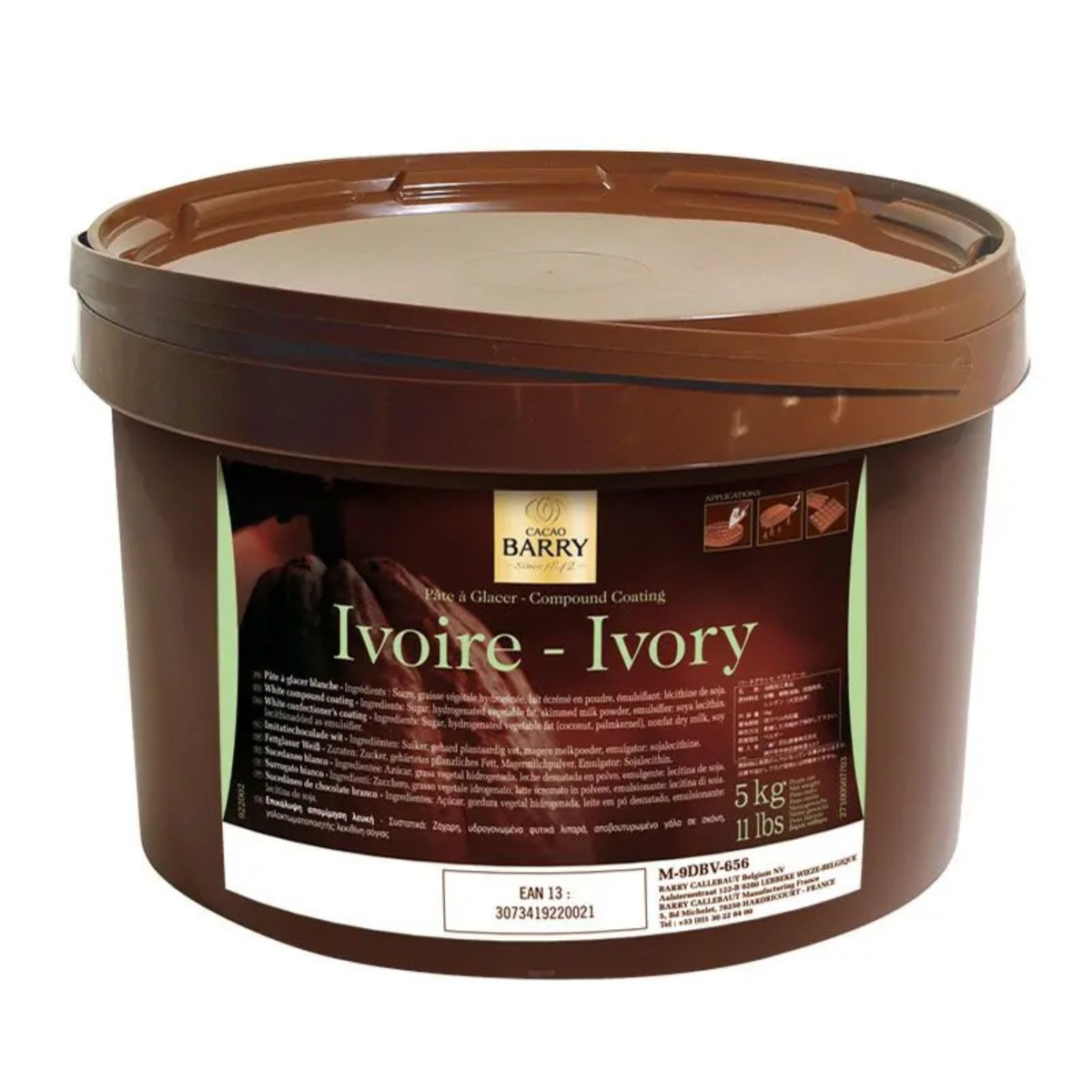  Pâte à glacer ivoire en seau Cacao Barry 