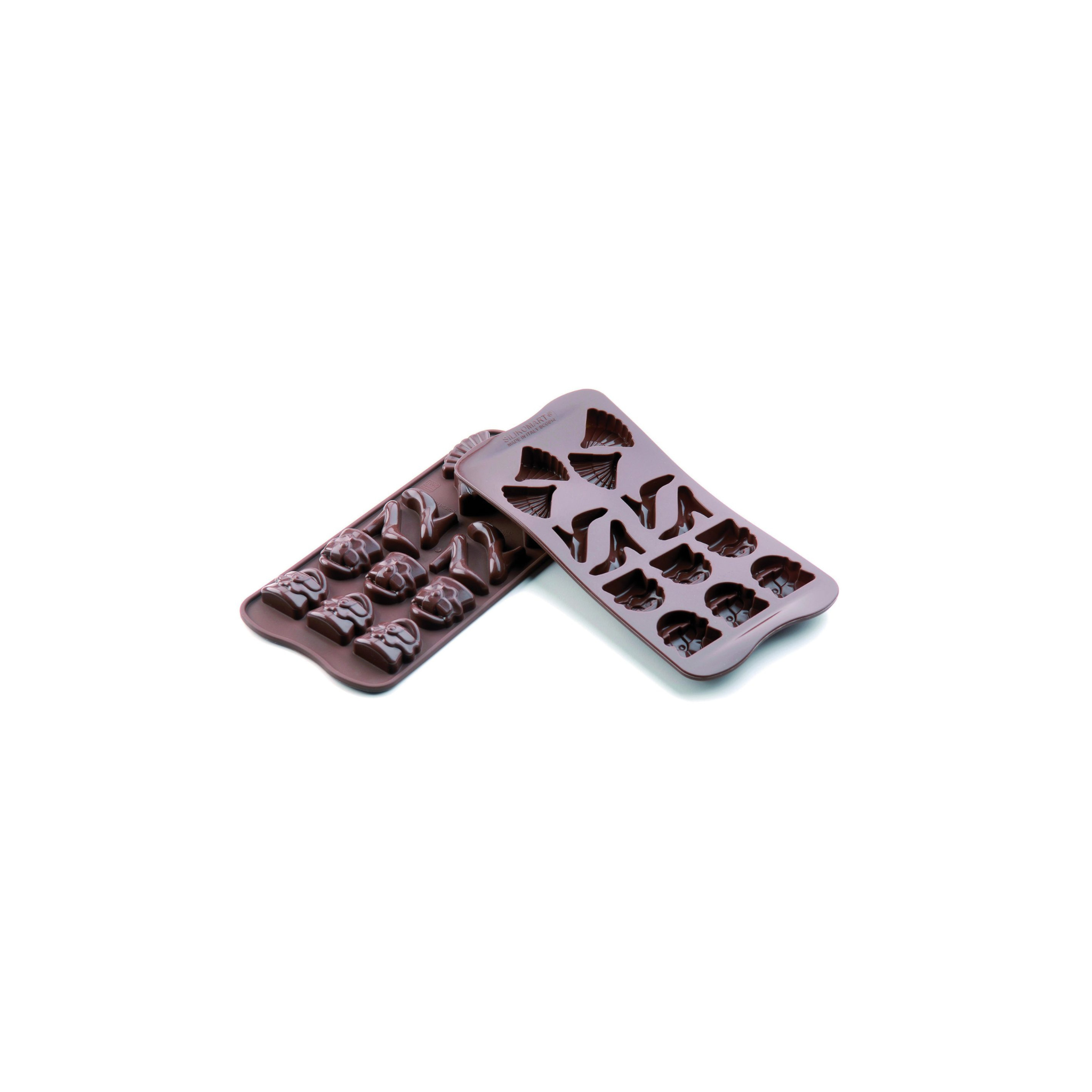 Silikomart - Plaque moule silicone à chocolat 14 Sujets Fashion - L 41 x l 30 x H 12
