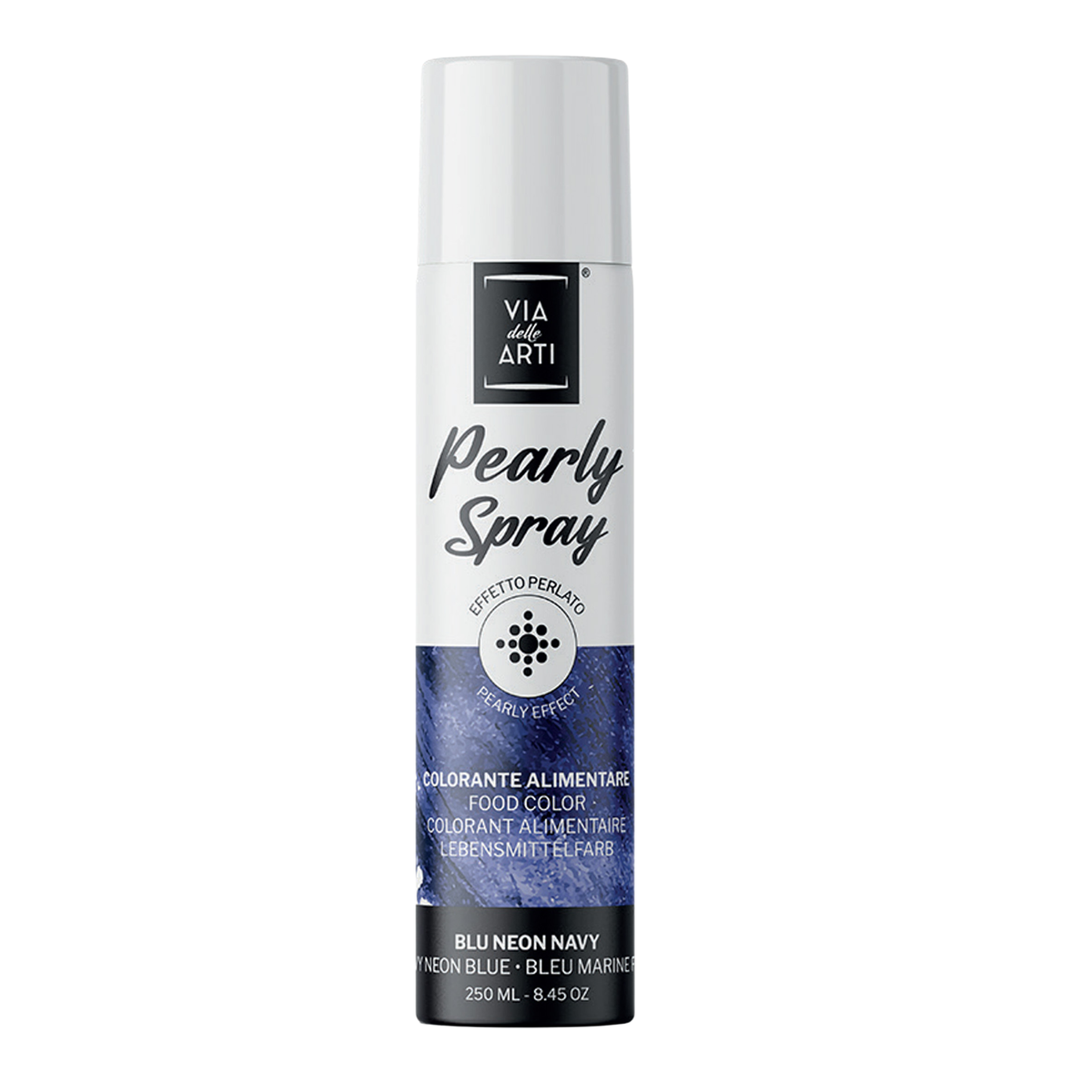 Spray alimentaire effet métallisé bleu marine Via delle Arti 250 ml