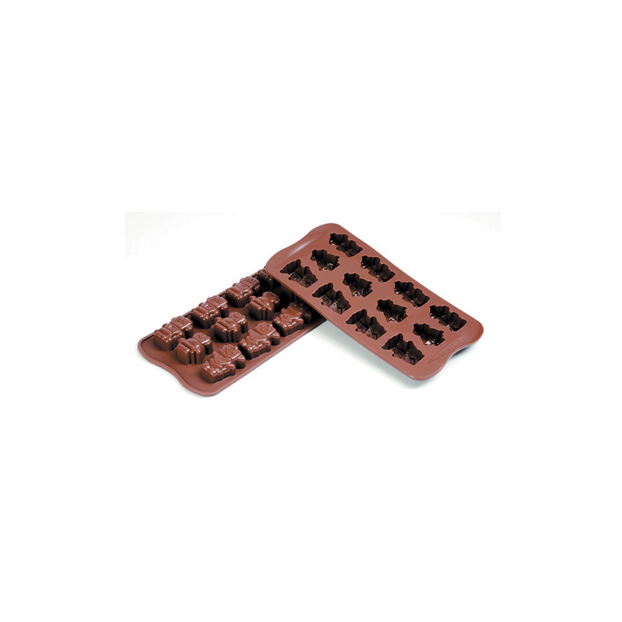 Silikomart - Plaque moule silicone à chocolat 12 Robots - L 39,5 x l 26,7 x H 16