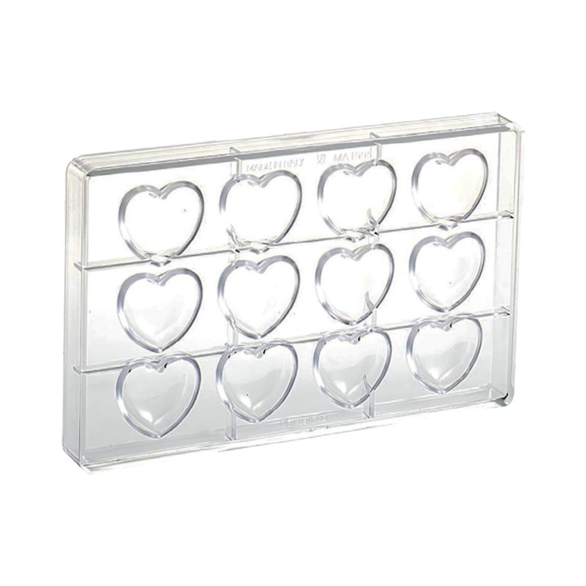 Moule à chocolat 12 cœurs en polycarbonate
