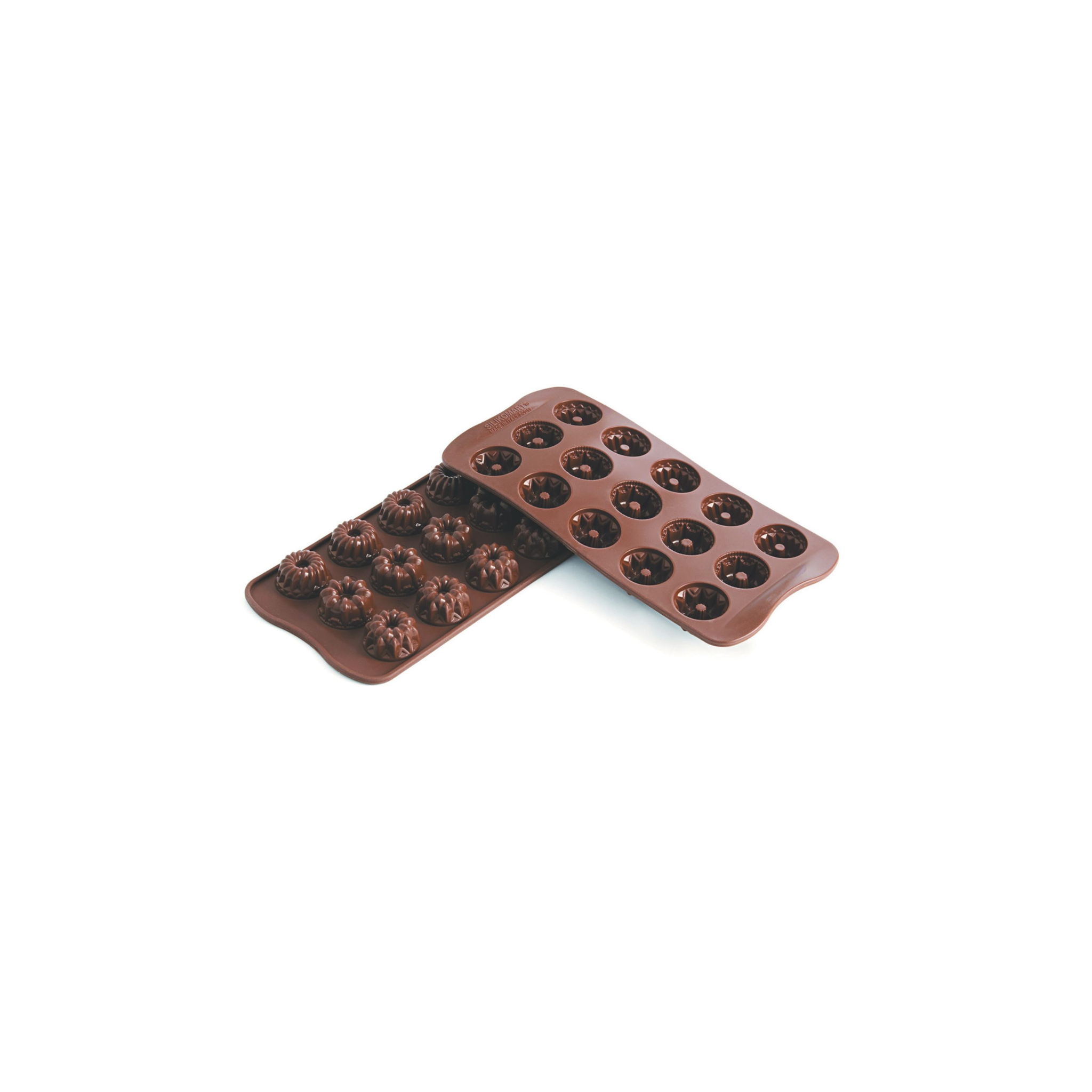 Silikomart - Plaque moule silicone à chocolat 15 Sujet Fantasia - D 28,5 x H 15 x V 6,5