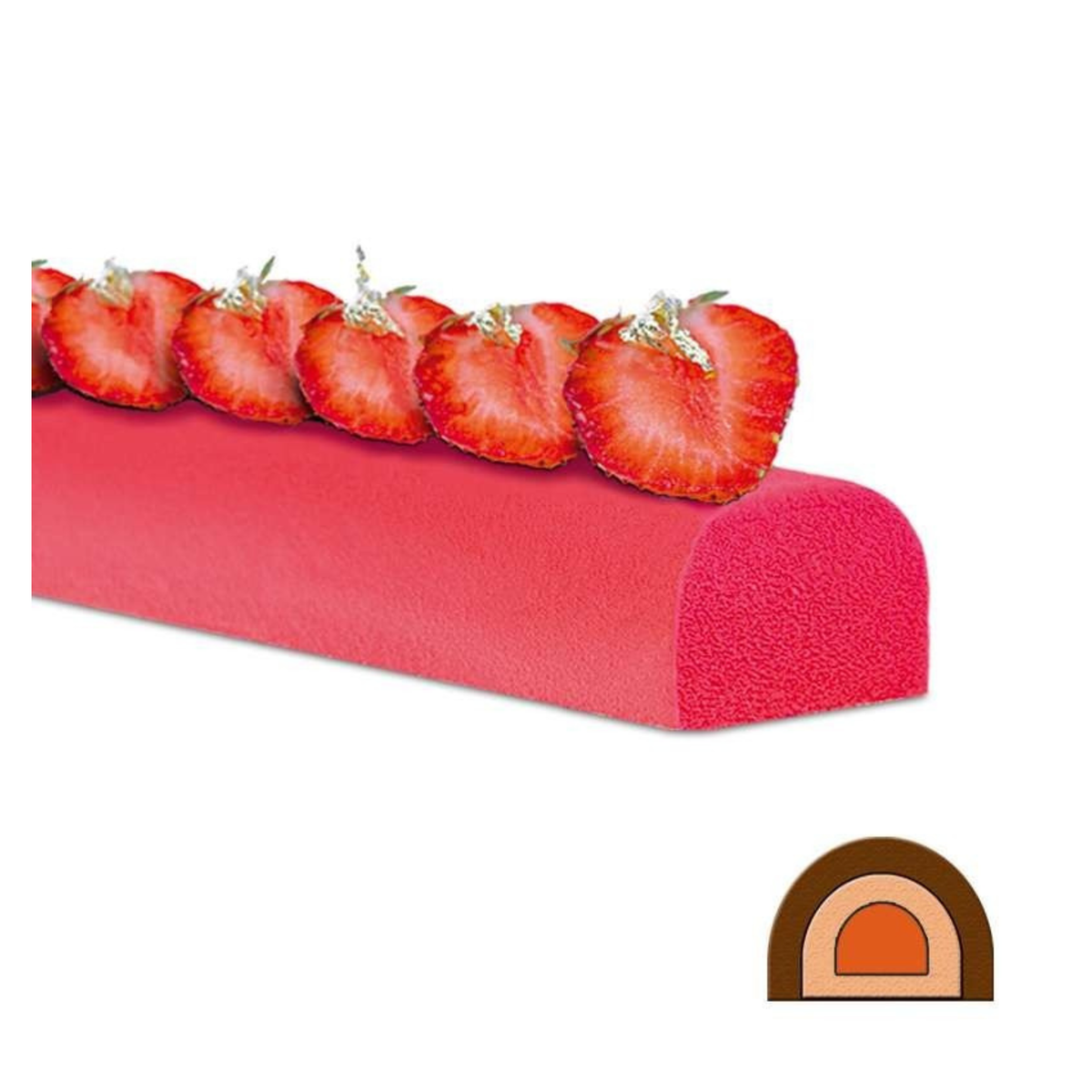 Moule à bûchettes de Noël demi-rondes en PVC 50 cm Déco Relief 