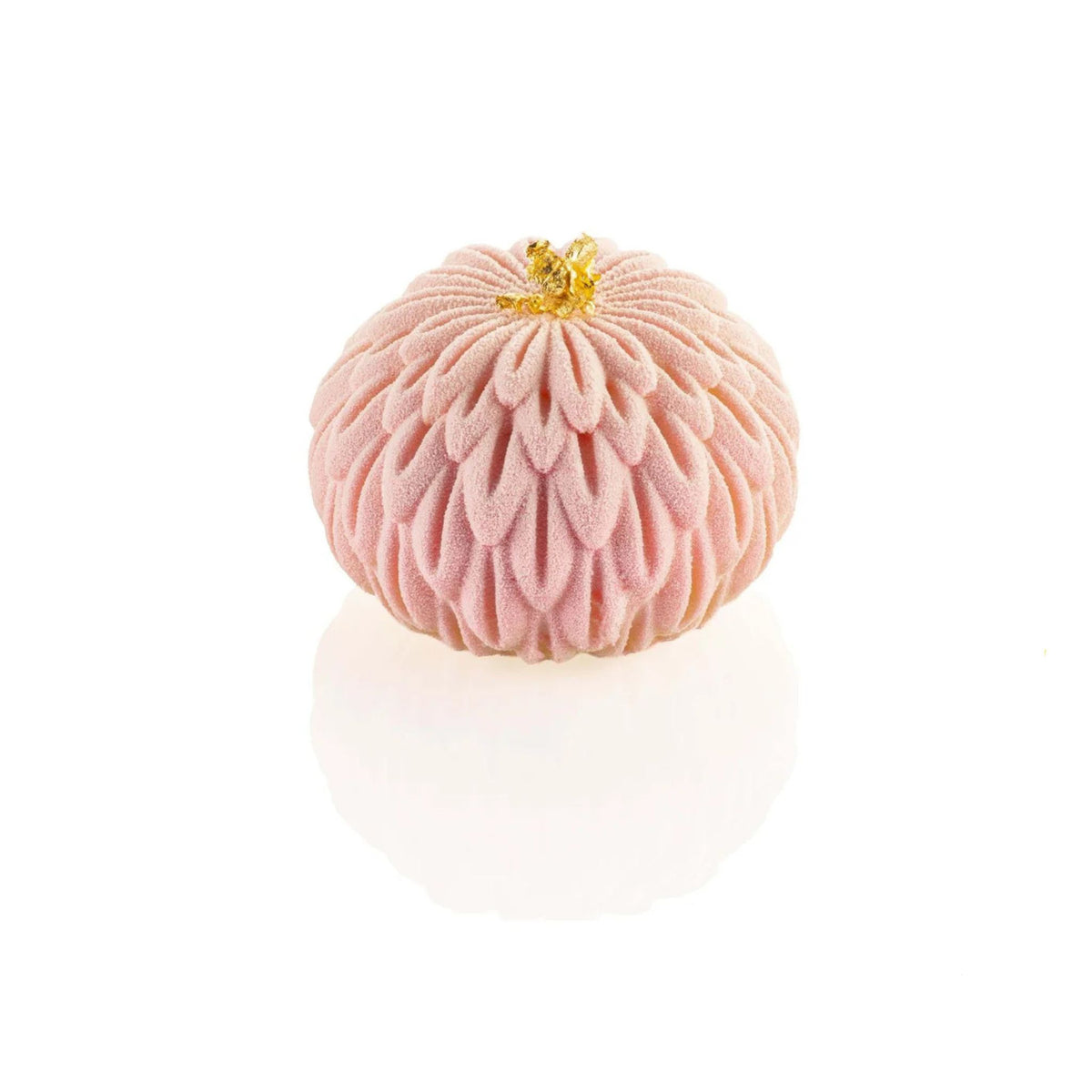 Entremets individuel rose à effet floral réalisé avec le moule silicone