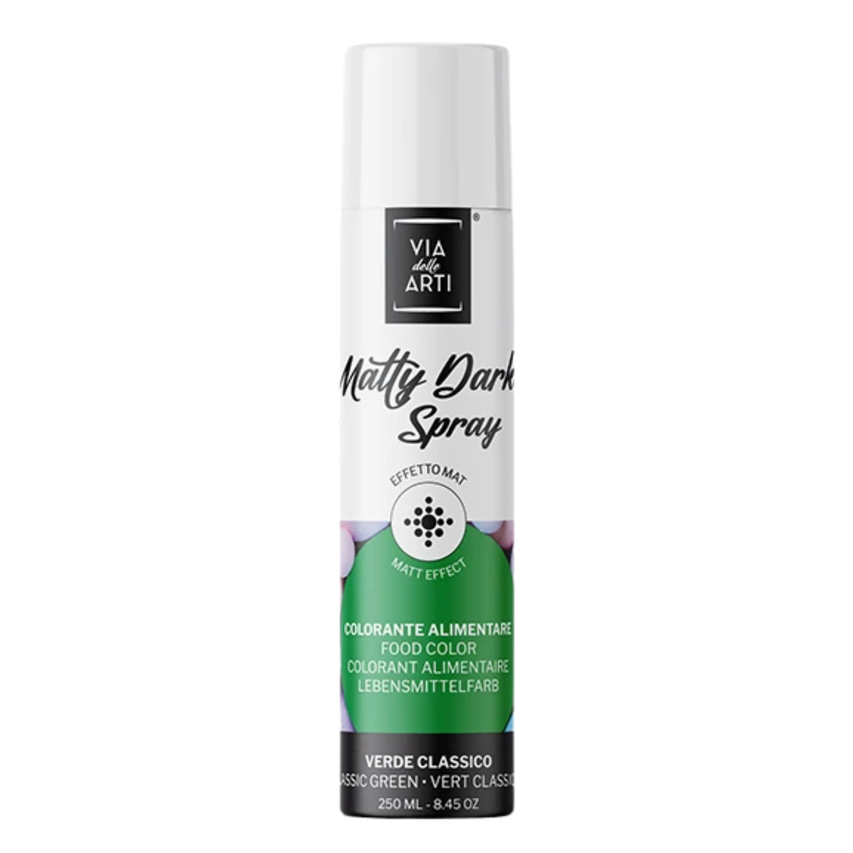 Spray alimentaire effet mat vert Via delle Arti 250 ml