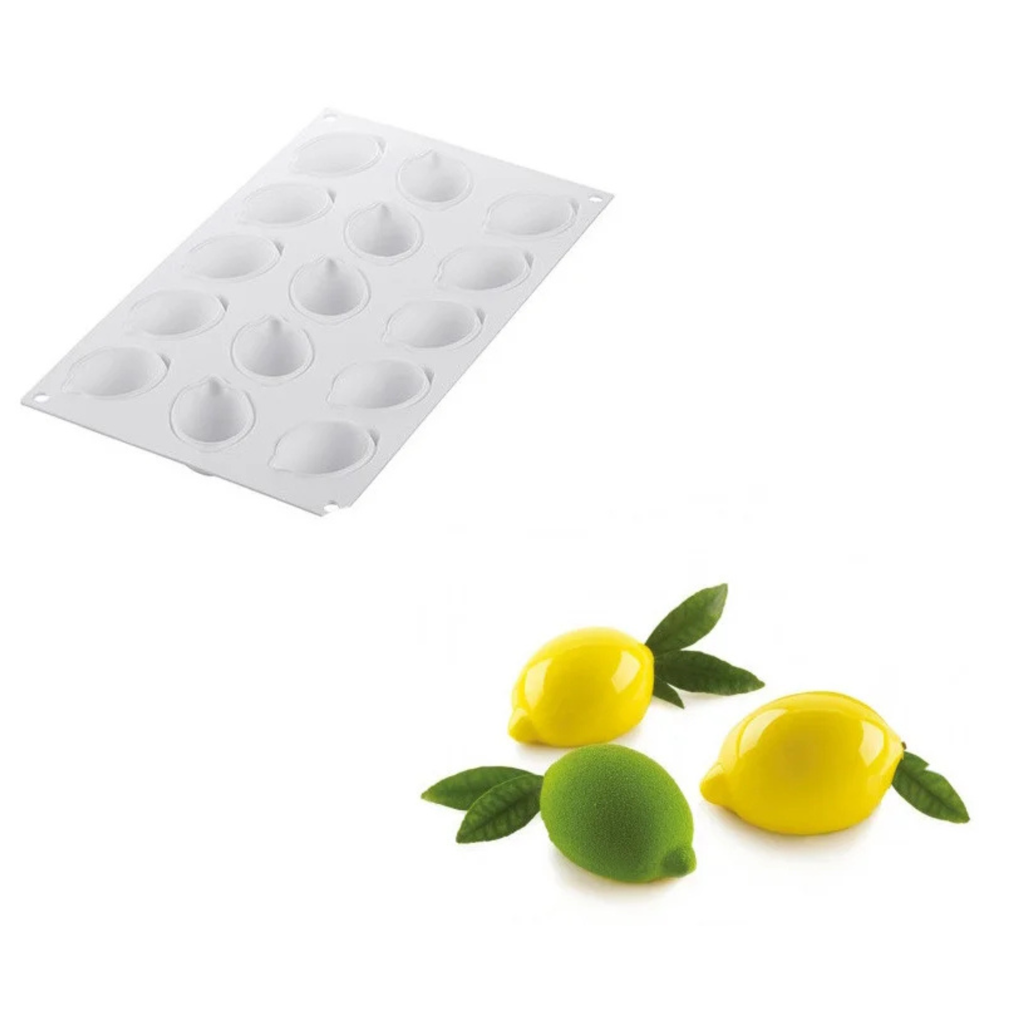 Silikomart - Moule Silicone 15 Mini Citrons 58 x 38 mm 30 ml