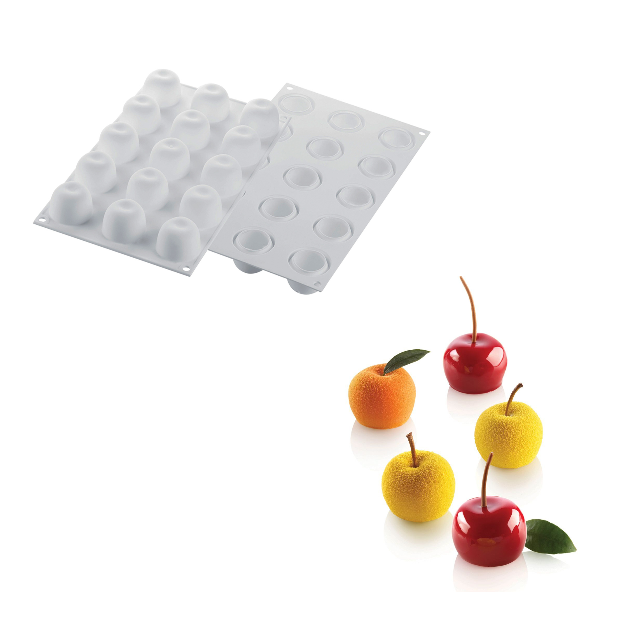 Silikomart - Moule Silicone 15 Mini Pommes Ø39 mm 30 ml