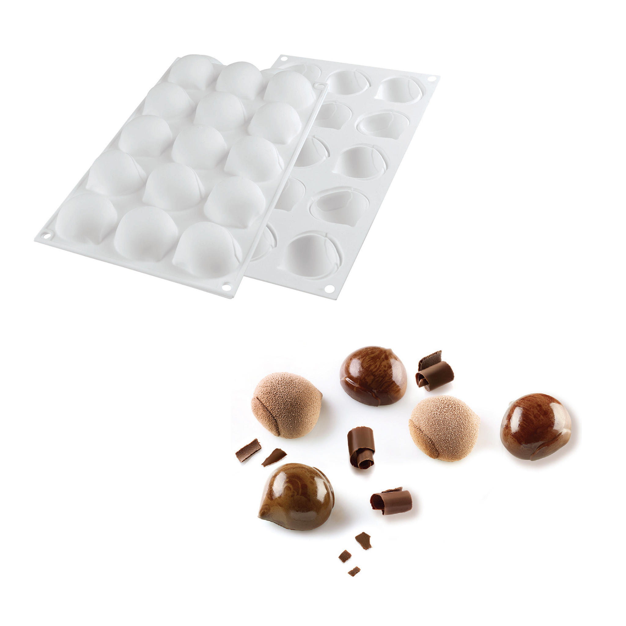 Silikomart - Moule Silicone 15 Marrons 30 ml