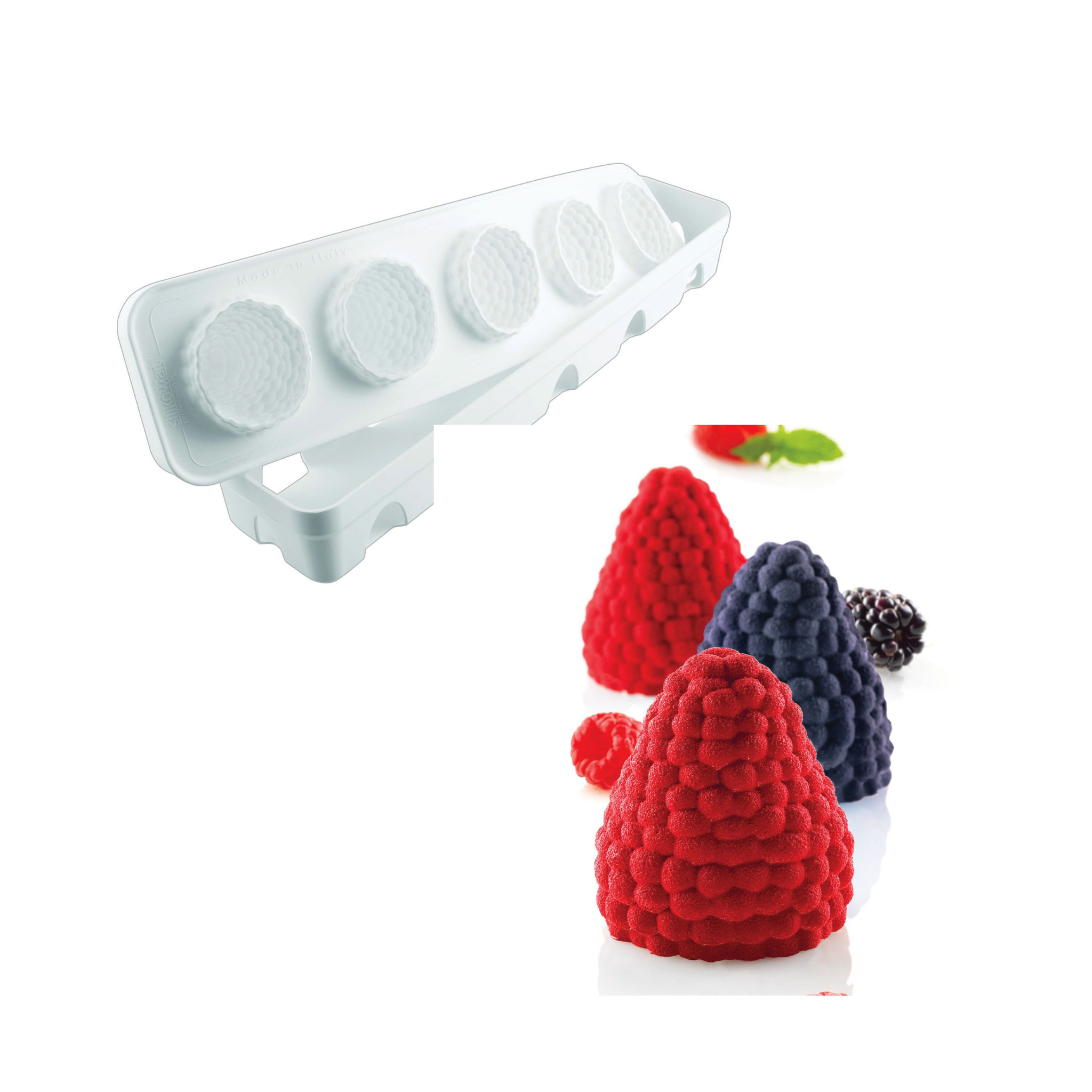 Silikomart - Moule Silicone 5 Mûres & Framboises 110 ml