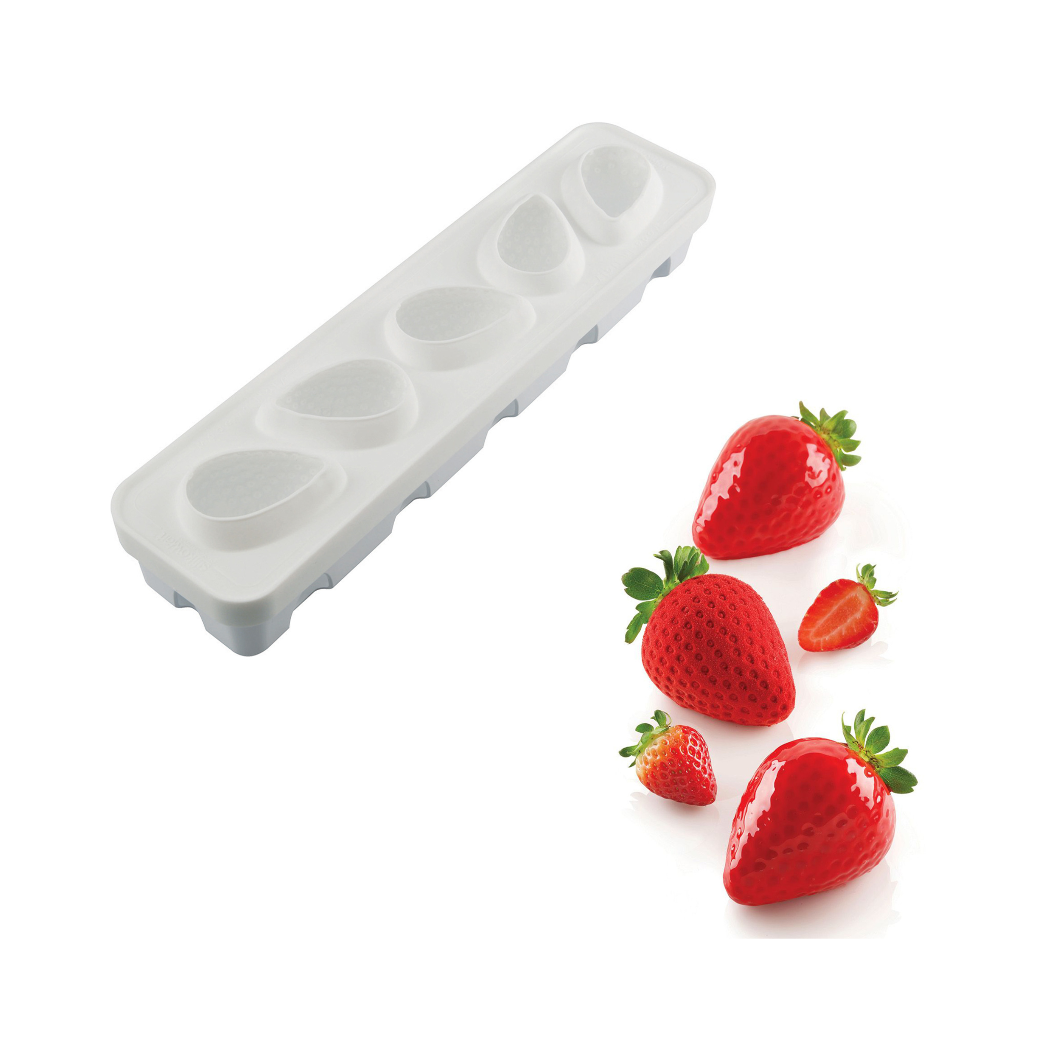 Silikomart - Moule Silicone 5 Fraises 120 ml